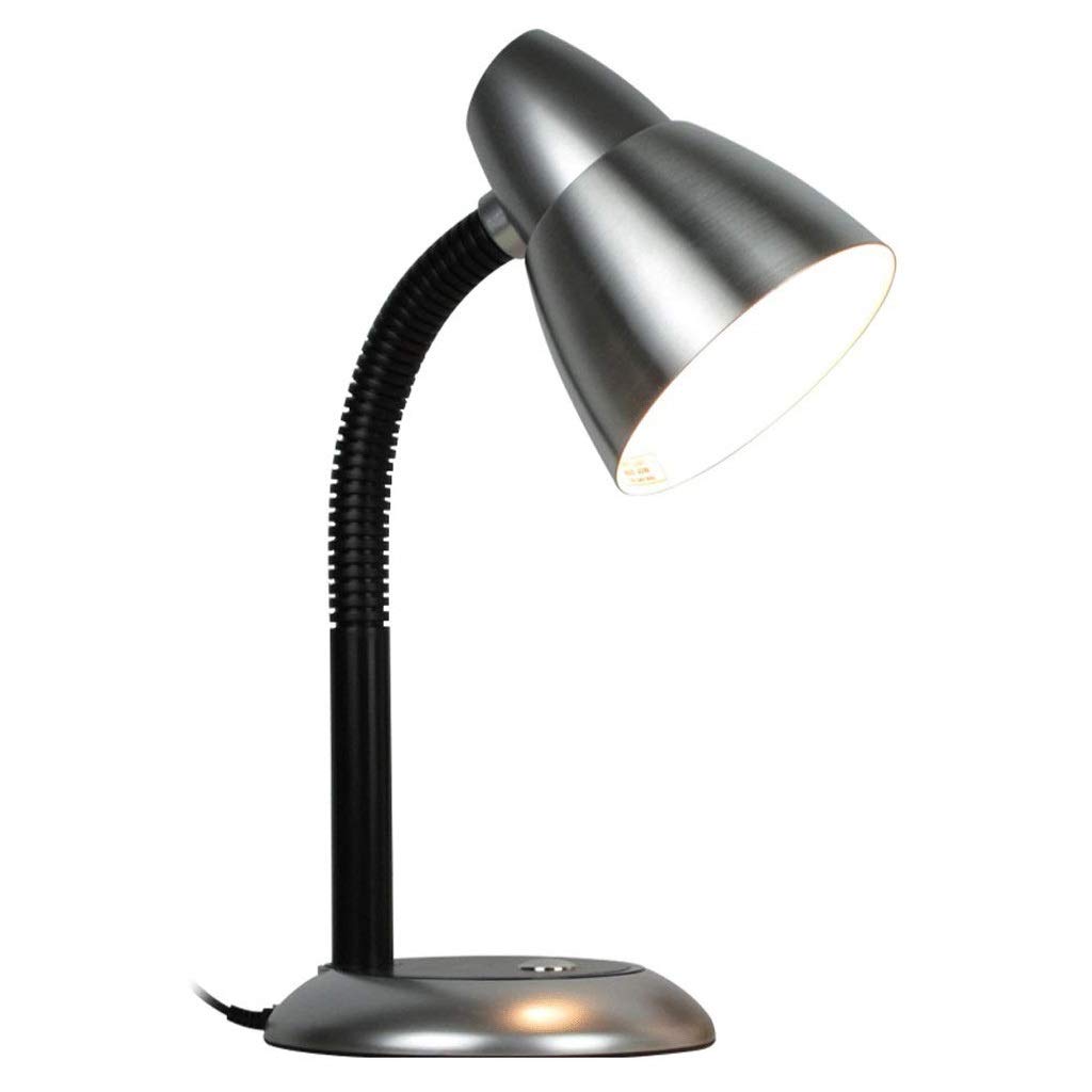 TOMYEUS Eye Protection Desk Lamp - Adjustable LED Reading Light with E27 Bulb Socket, 1.6m Power Cord for Home Office, Study & Bedroom - Perfect for Studying, Working & Nighttime Reading
