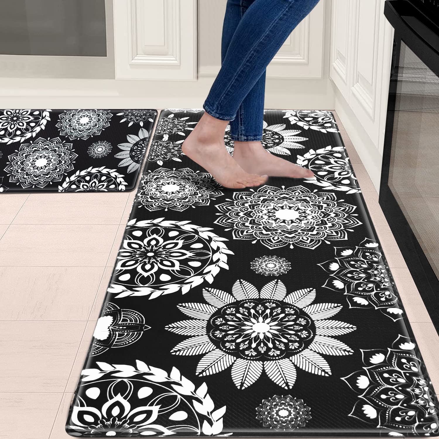 **Premium Anti-Fatigue Kitchen Mat Set of 2 – Non-Slip, Waterproof & Cushioned Floor Mats for Standing Comfort – Ideal for Kitchen, Laundry, Sink, Office & Desk Use – Ergonomic Support for Long Hours**
