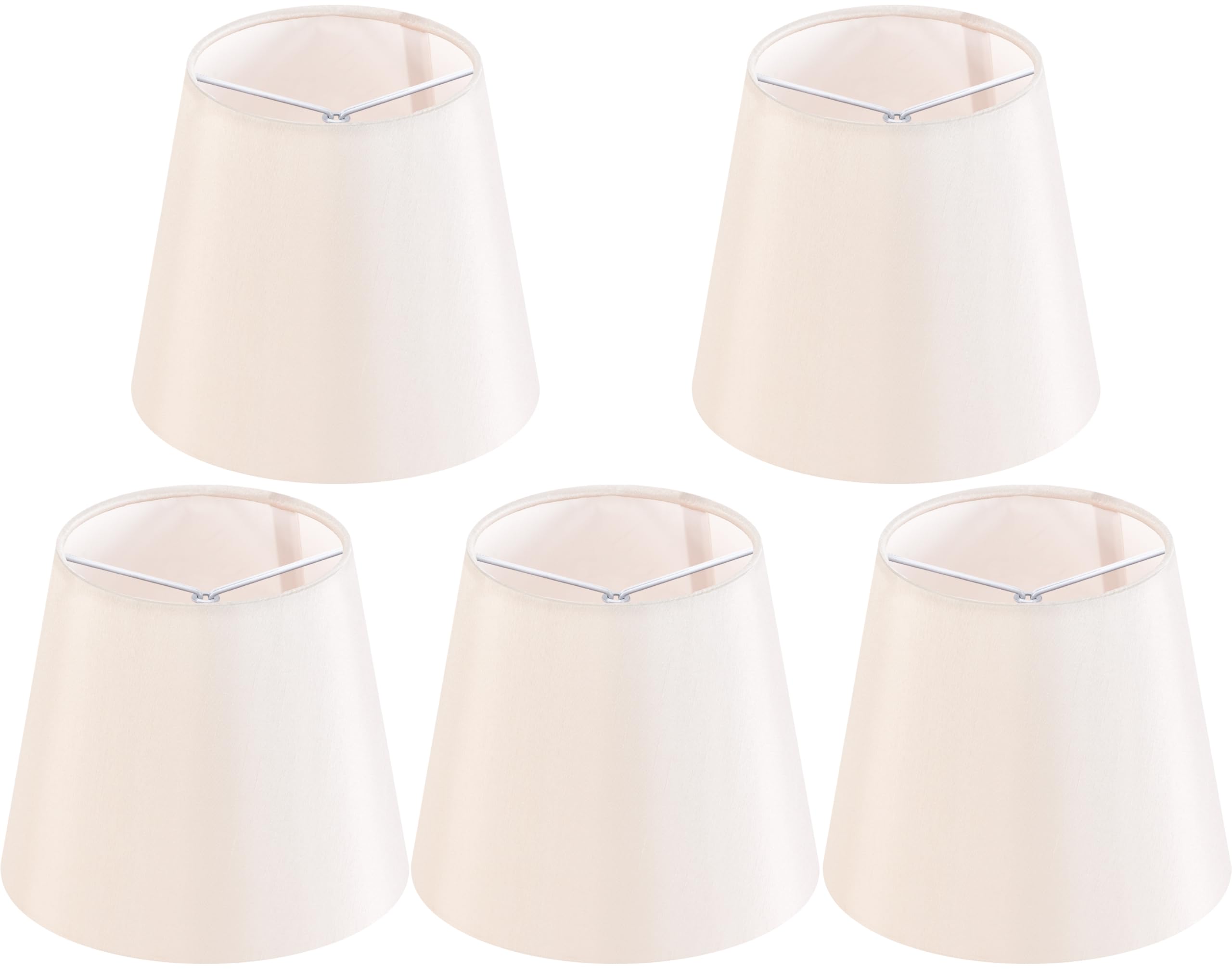 Set of 5 Cream Chandelier Lamp Shades, 4