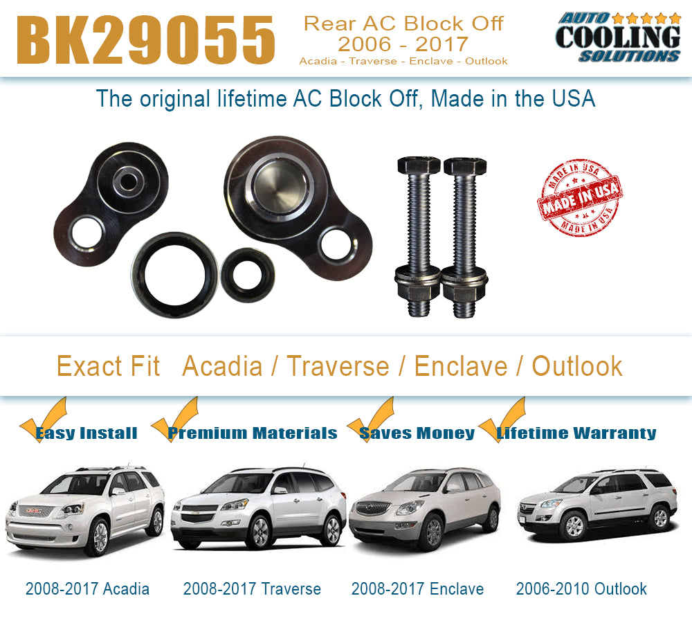 Rear AC Block Off Plate for GMC Acadia, Chevy Traverse, Buick Enclave (2008-2017) & Saturn Outlook (2006-2010) - Improve Engine Performance & HVAC Efficiency