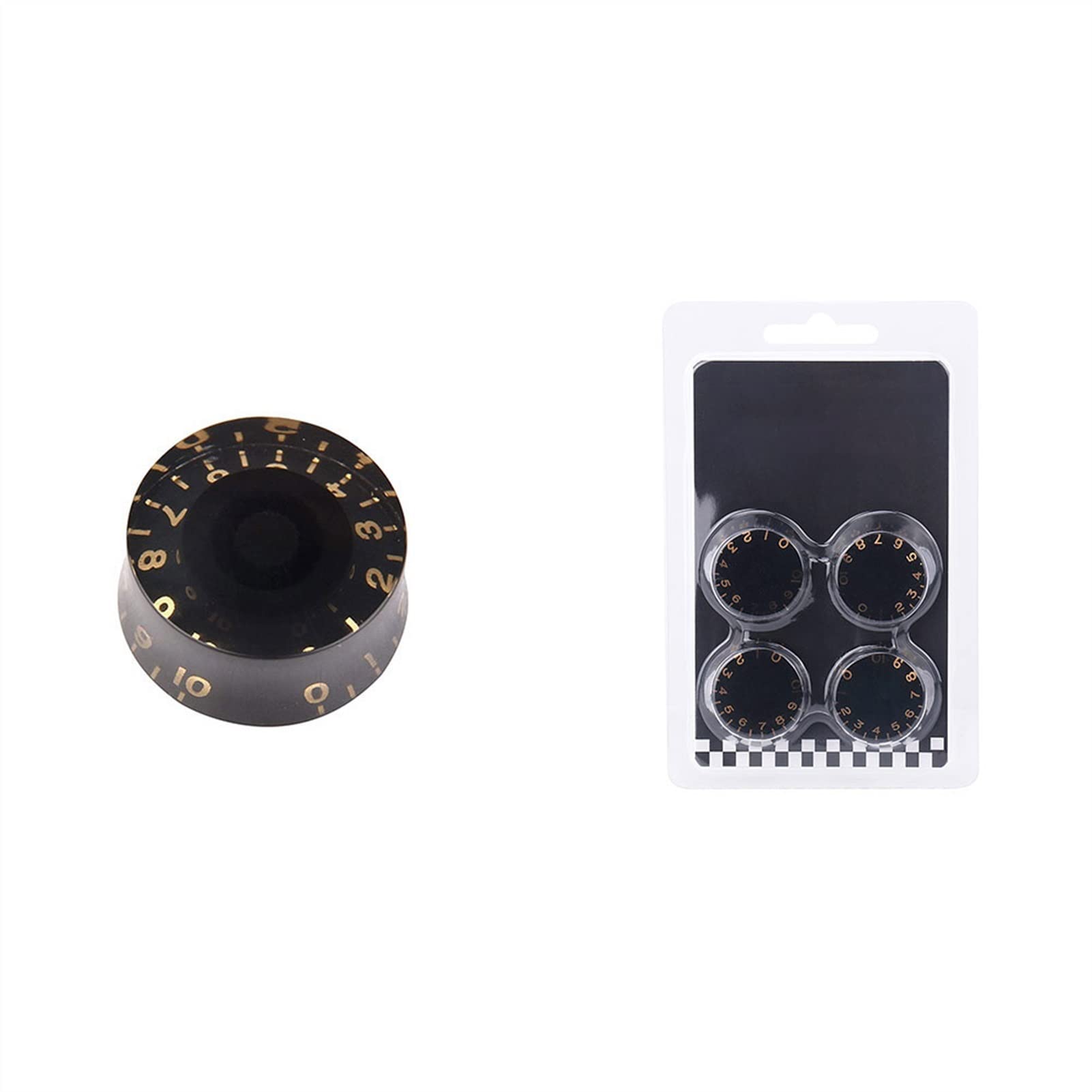 4 Pcs Black Gold Acrylic Guitar Knobs - Metric Size Volume & Tone Control for Electric Guitar Parts & Accessories - Perfect for DIY Guitar Upgrades & Customization