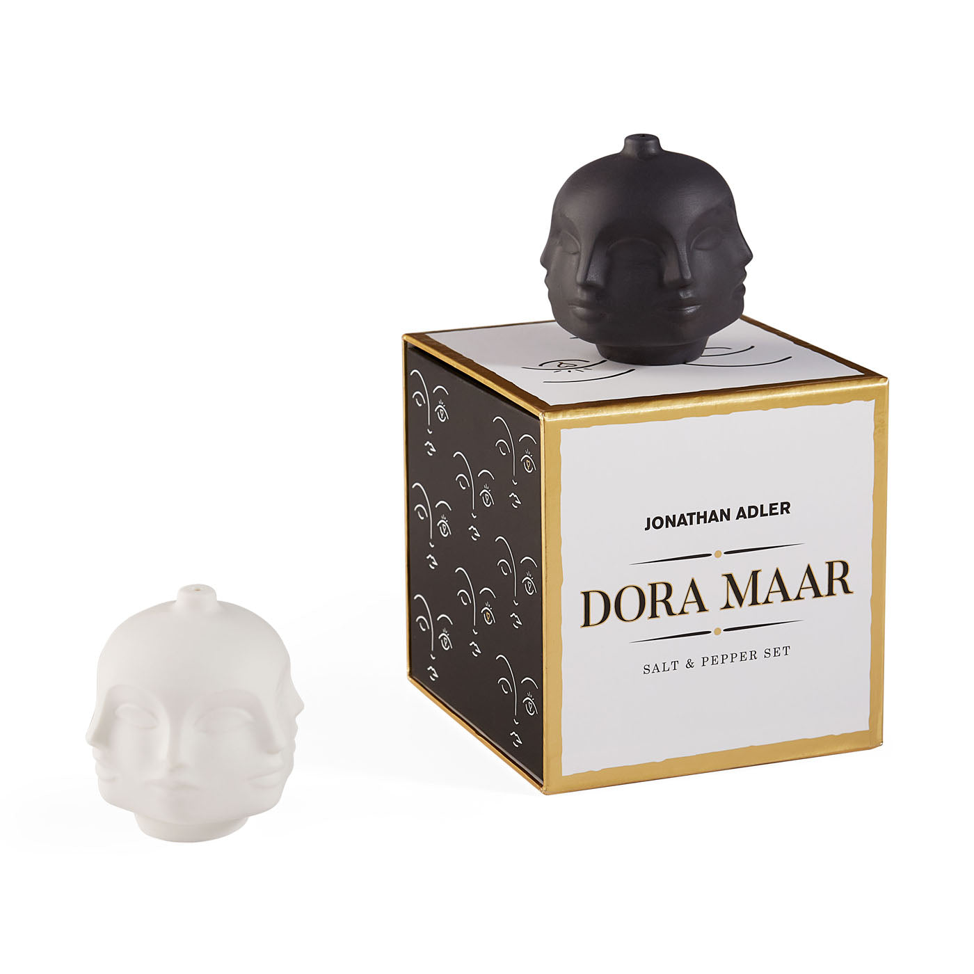 Dora Maar Salt and Pepper Shaker Set - Elegant Ceramic Spice Dispenser for Kitchen, Dining Table, and Gift Giving