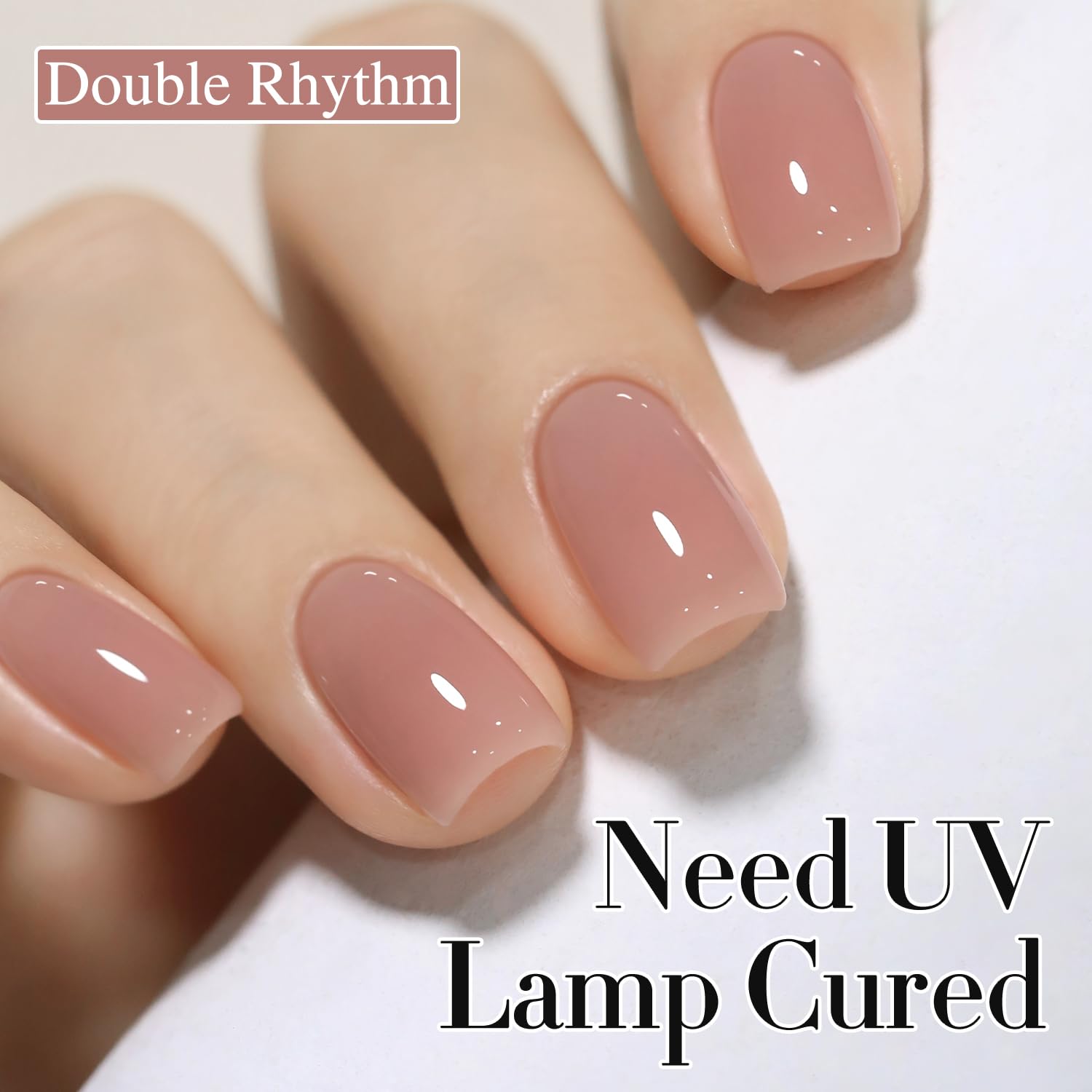 Double Rhythm 0.50 OZ Gel Nail Polish - 15ML Soak Off UV/LED Polish in Dark Nude (B-A1493) - Pastel, Light & Deep Colors for Professional Salon Quality Manicures at Home | Perfect for Women's Nail Art, DIY Designs & Special Occasions