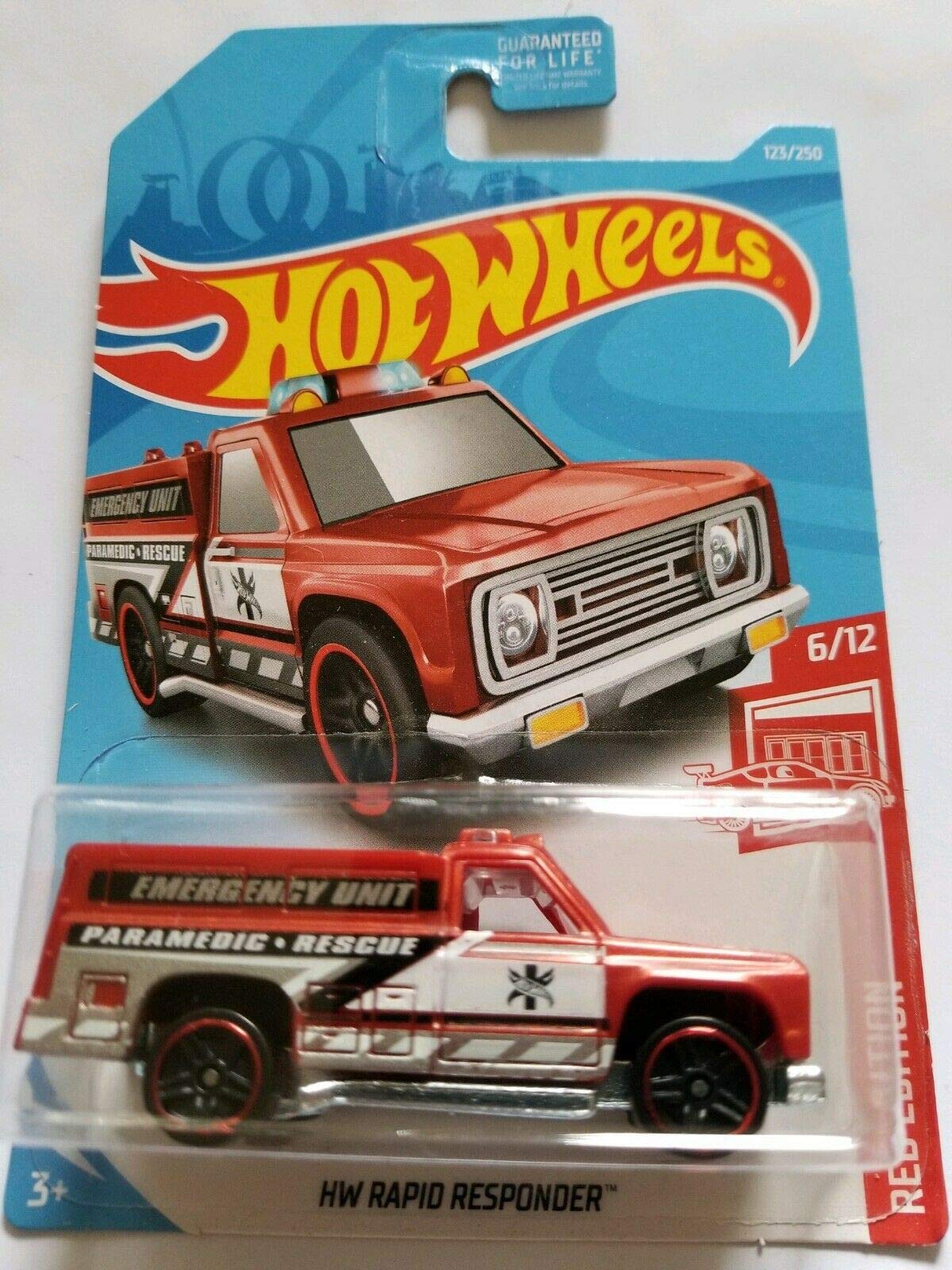 Hot Wheels 2019 Target Exclusive Red Edition - HW Rapid Responder, Red 123/250 | Collectible Die-Cast Car for Kids & Adults | Perfect for Display, Gifts & Racing Play