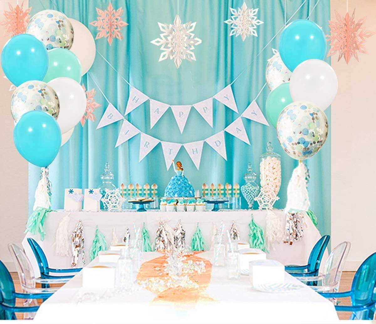Metallic Teal & Turquoise Confetti Balloons - Premium Baby Shower & Birthday Party Decorations - Perfect for Gender Reveals, Bridal Showers, and Celebration Backdrops