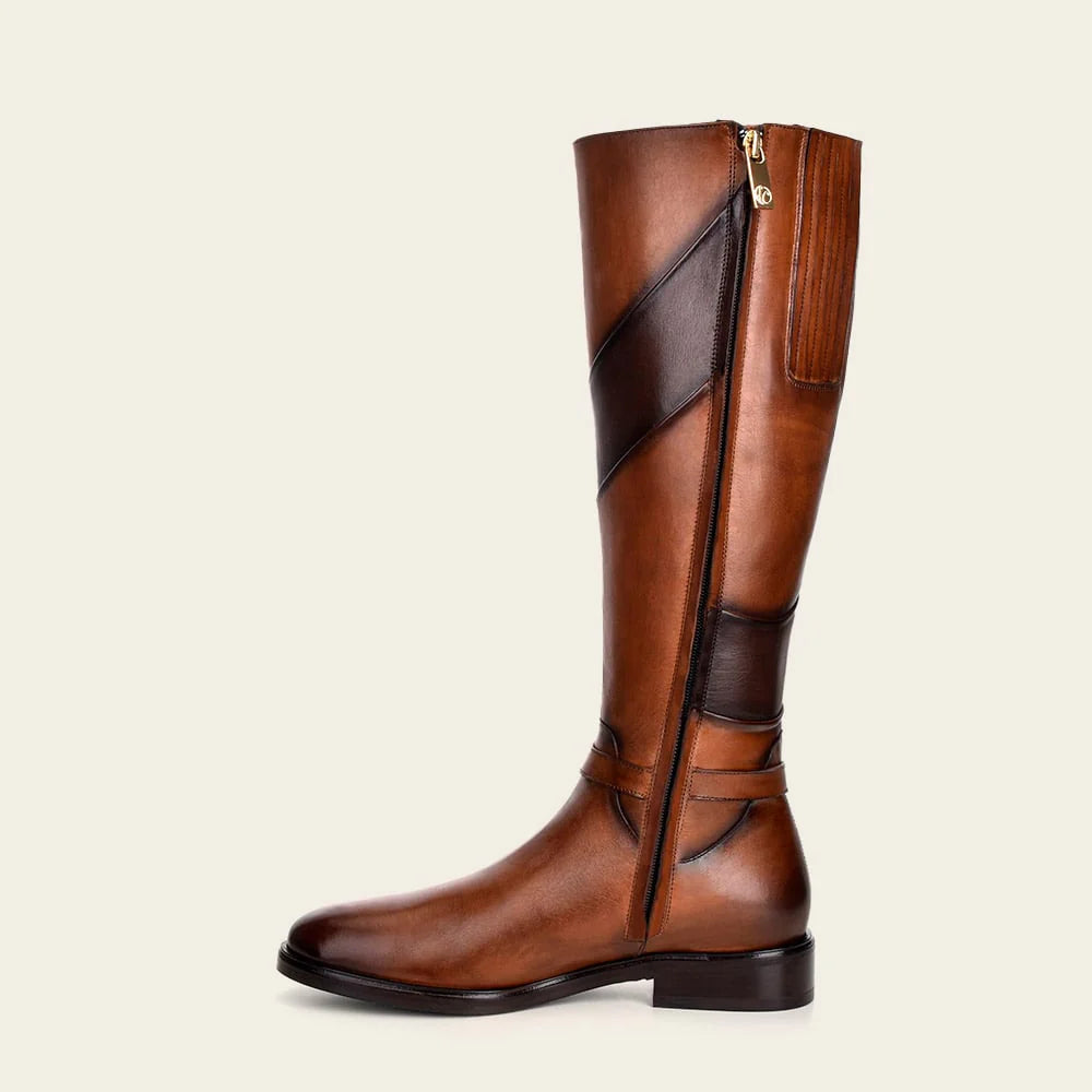 Franco Cuadra Women's Honey Casual Leather Riding Boots - Stylish & Comfortable for Everyday Wear, Horseback Riding & Fall Fashion