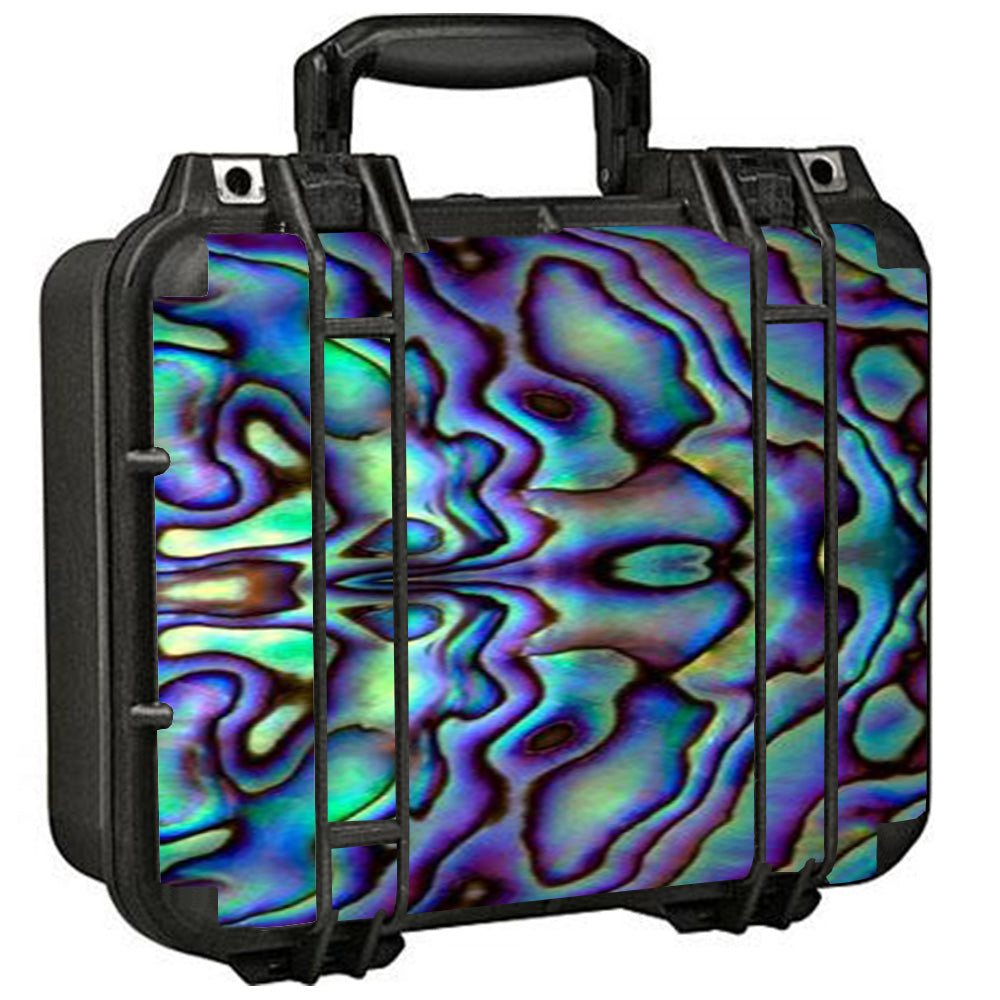 Premium Abalone Sea Shell Green Blue Purple Pelican 1400 Case - Waterproof & Shockproof Protective Case for Travel, Photography & Outdoor Adventures