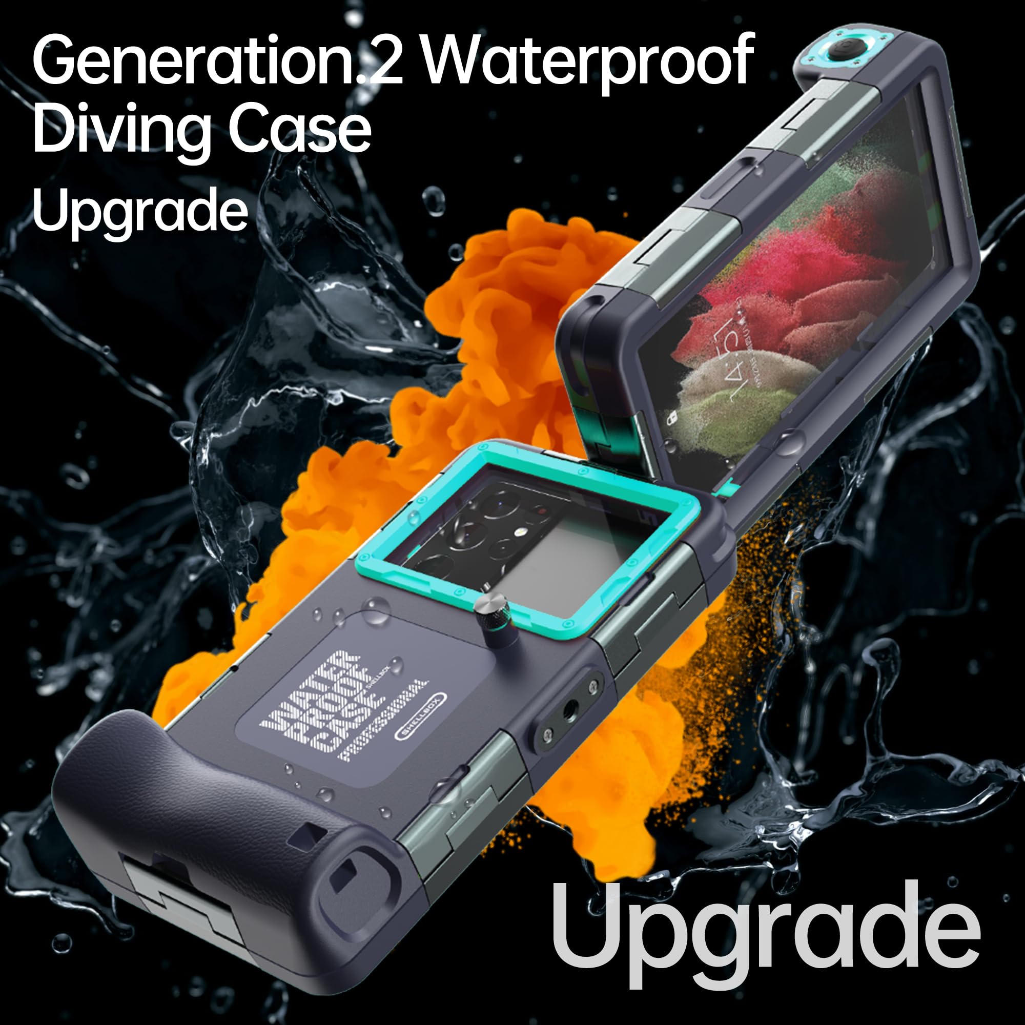 Waterproof Phone Case for iPhone 16/15/14/13/12/11 Pro Max & Samsung Galaxy S25/S24/S23/S22 - 50ft/15m Deep Underwater Protection - Scuba Diving, Snorkeling, Swimming & Beach Activities - Blue/Teal Durable Underwater Photography Case