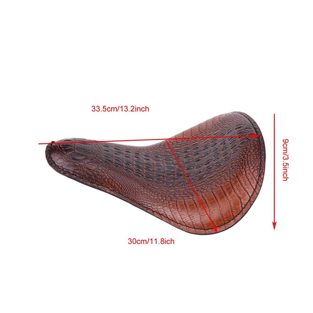 Premium Brown Soft PU Leather Motorcycle Solo Seat with Bracket & Spring Base Mount Kit - Compatible with Harley, Kawasaki, Suzuki, Sportster, Bobber & Chopper Bikes - Ideal for Custom Builds & Comfort Upgrades