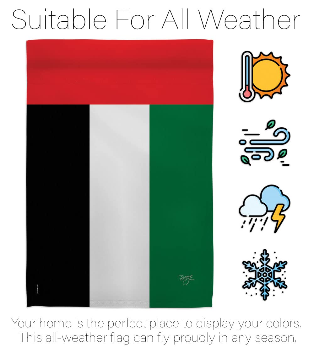 UAE National Flag Set 28x40in with Pole - Home & Garden Decor
