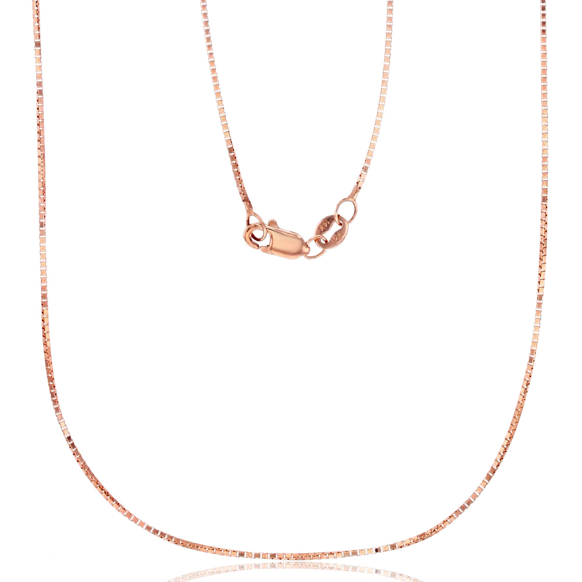 14K Solid Gold Box Chain Necklace - 0.60mm to 0.75mm in Yellow, White or Rose Gold with Lobster Claw Clasp | Italian Crafted Jewelry for Men & Women | Perfect for Everyday Wear, Gifts & Layering