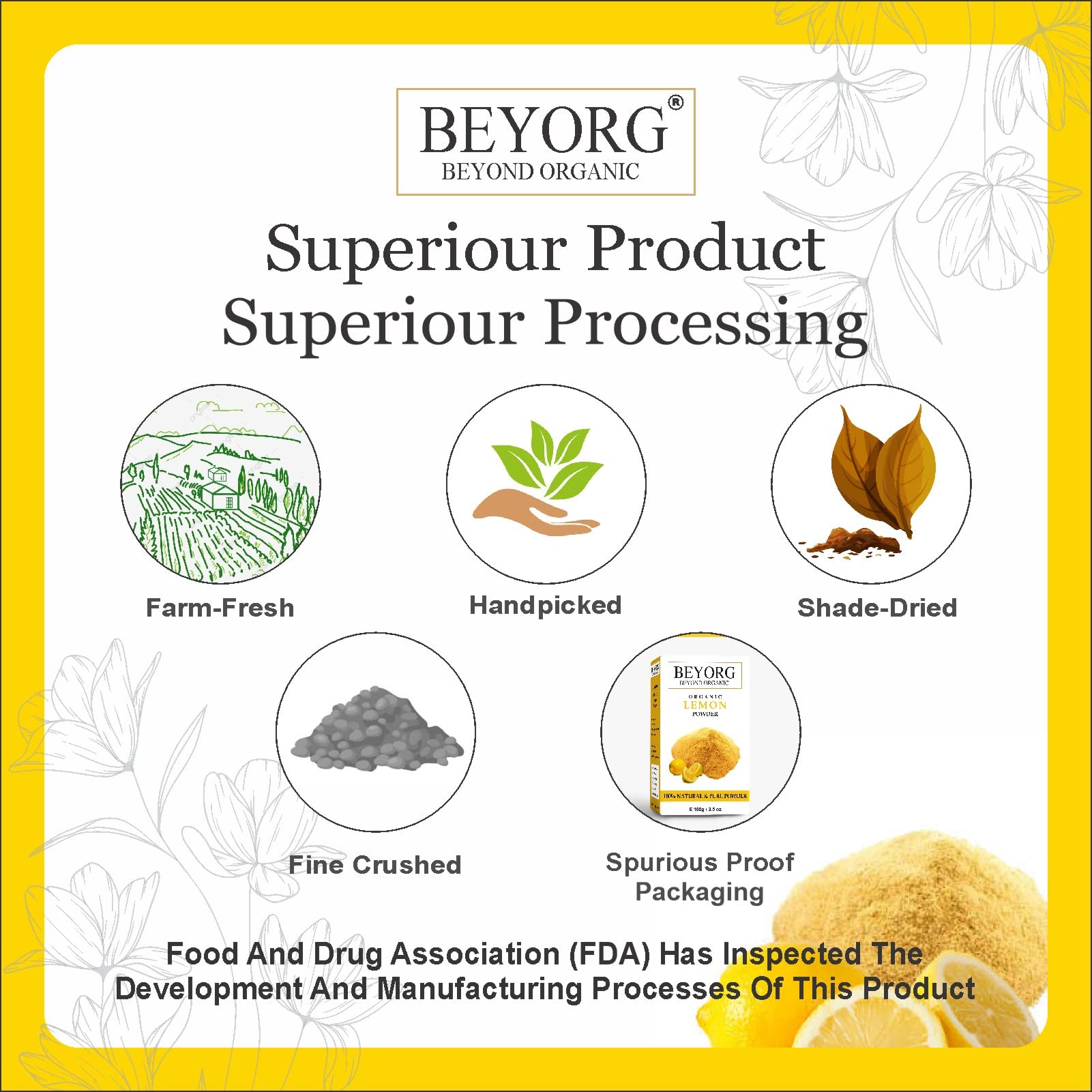 100% Natural Reetha Powder & Lemon Peel Powder - Pure Herbal Hair & Skin Care Treatment (200g) | For Dandruff, Hair Growth & Glowing Skin