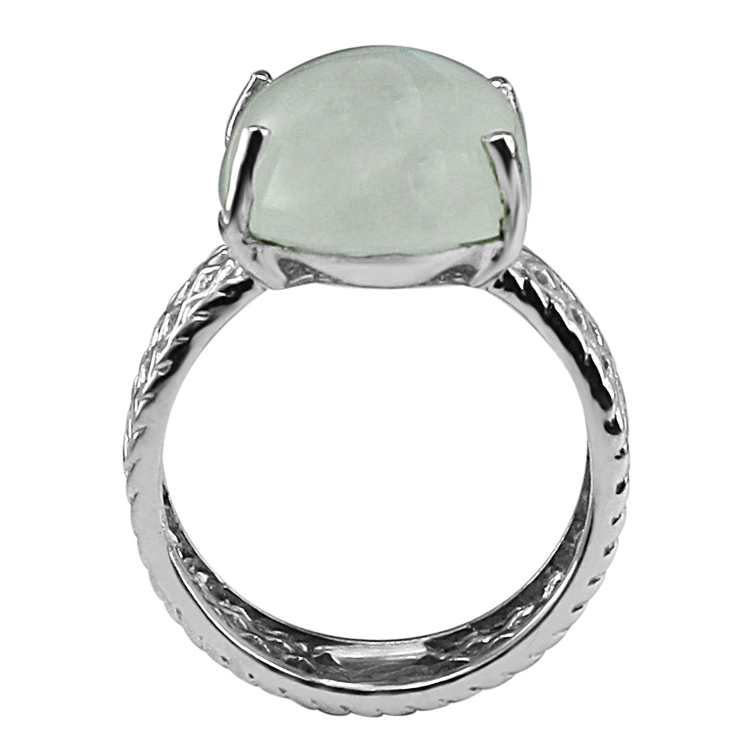 Natural Rainbow Moonstone Birthstone Ring - 925 Sterling Silver Promise Ring for Women | Non-Treated Gemstone Jewelry | Perfect for Anniversaries, Engagements & Special Occasions