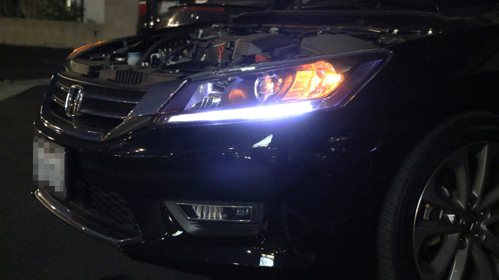 13-15 Honda Accord Sedan LED DRL Headlights - Bright White Daylight Running Lights with Easy Installation - Upgrade for Night Driving & Enhanced Visibility