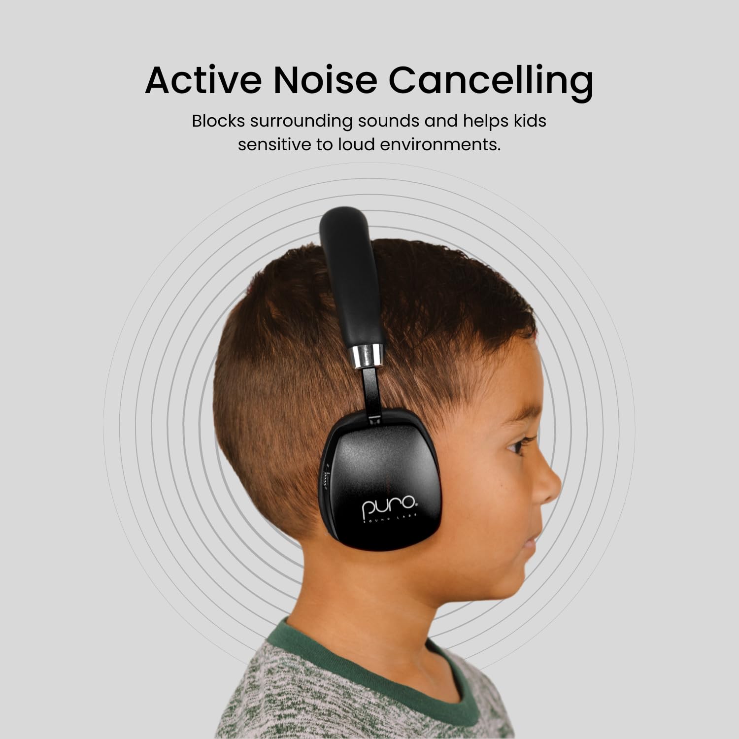 Puro Sound Labs PuroQuiet Plus Volume Limited Kids Bluetooth Headphones with Active Noise Cancelling & Built-in Mic – Safe Studio-Grade Sound for School, Travel & Online Learning (Black)