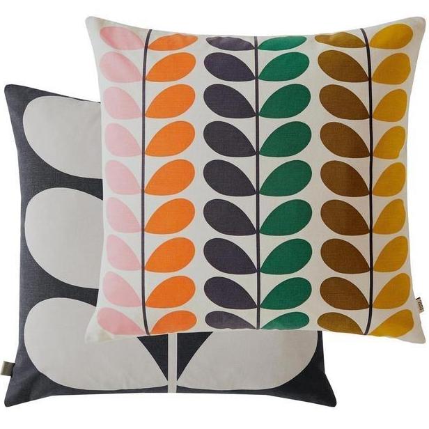 Orla Kiely Duo Stem Filled Cushion - Stylish Multi-Pattern Decorative Throw Pillow for Sofa, Bed & Home Decor