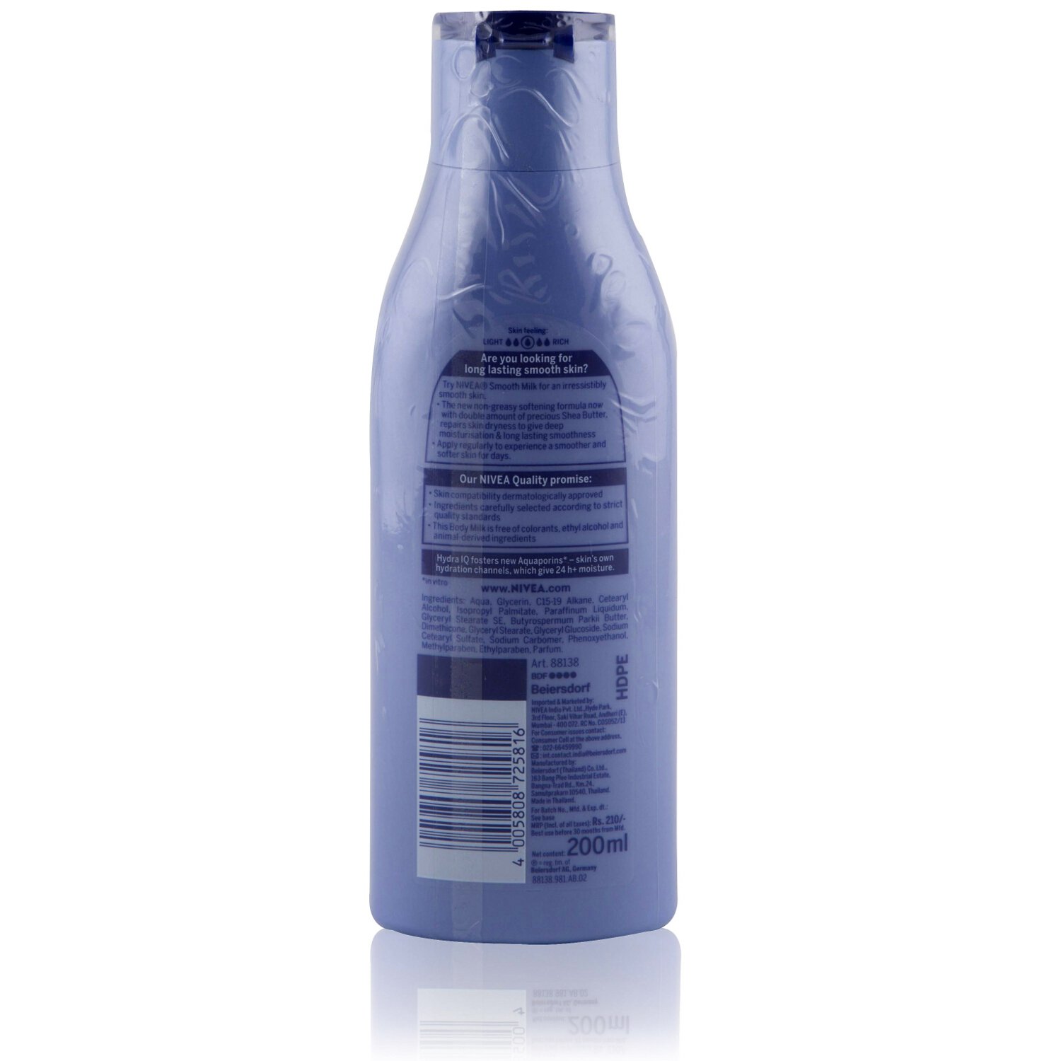 Nivea Smooth Milk Body Lotion 200ml - Hydrating & Nourishing Moisturizer for Dry Skin | Daily Skincare Routine & After Shower Use