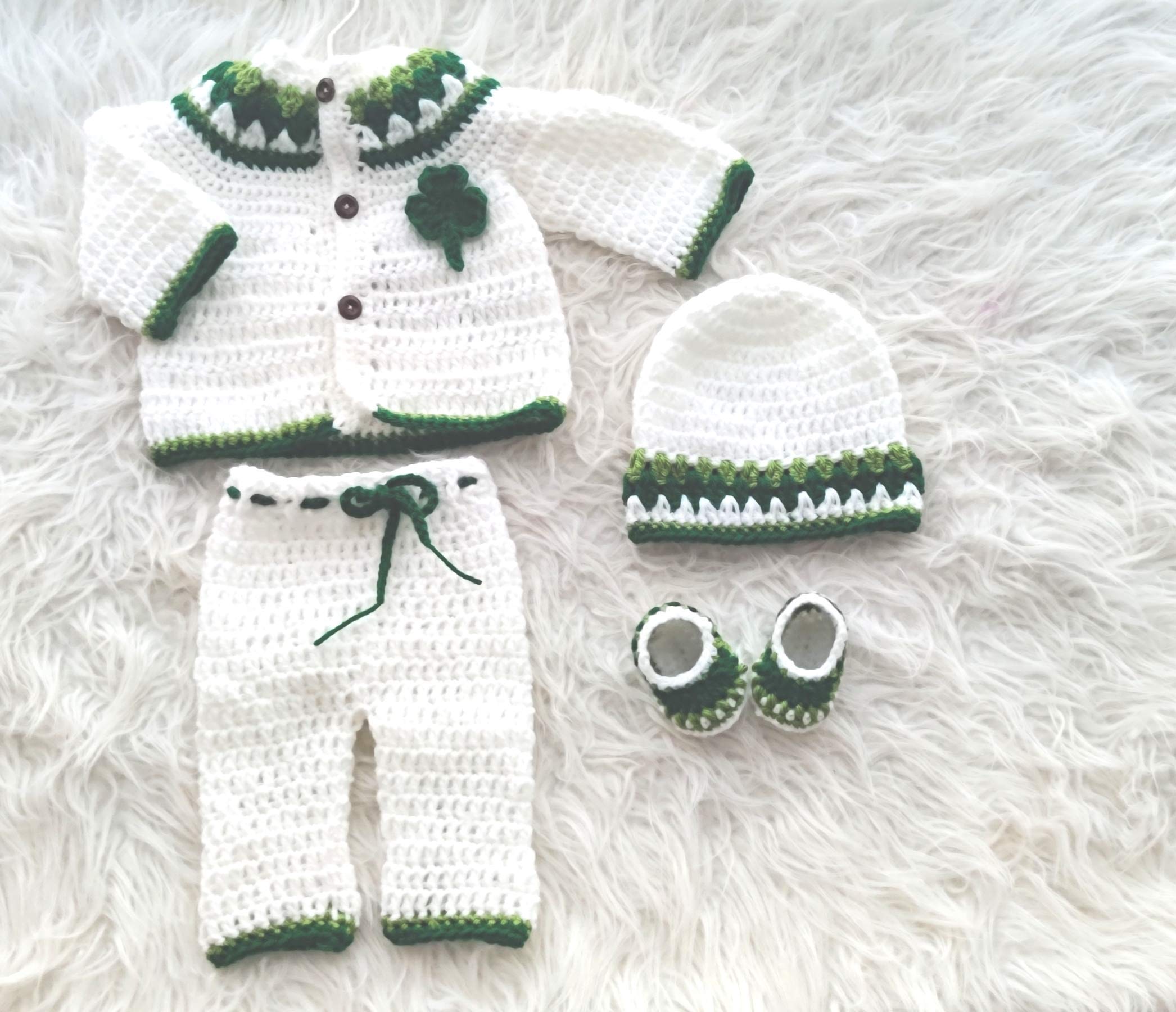 St. Patrick's Day Outfit for Babies - Leprechaun Sweater & Irish Cardigan Set with Pants | Unisex Green Holiday Costume for Infants & Toddlers | Perfect for St. Patty's Day Celebrations, Irish-Themed Parties & Photo Shoots