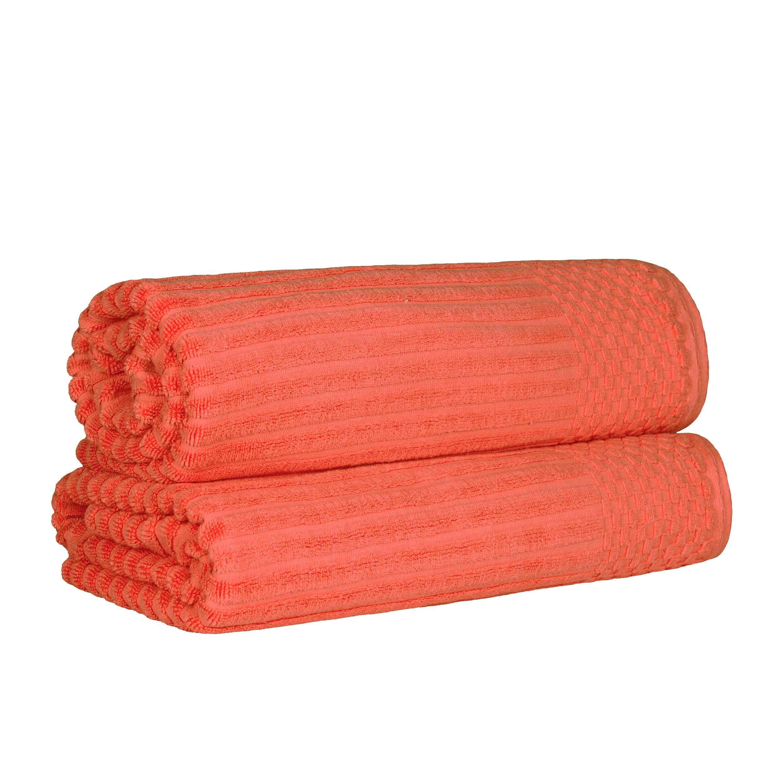 Premium Cotton Ribbed Textured Bath Towel Set - Ultra Absorbent 2-Piece Bath Sheet Set for Spa, Beach & Luxury Bathroom Use