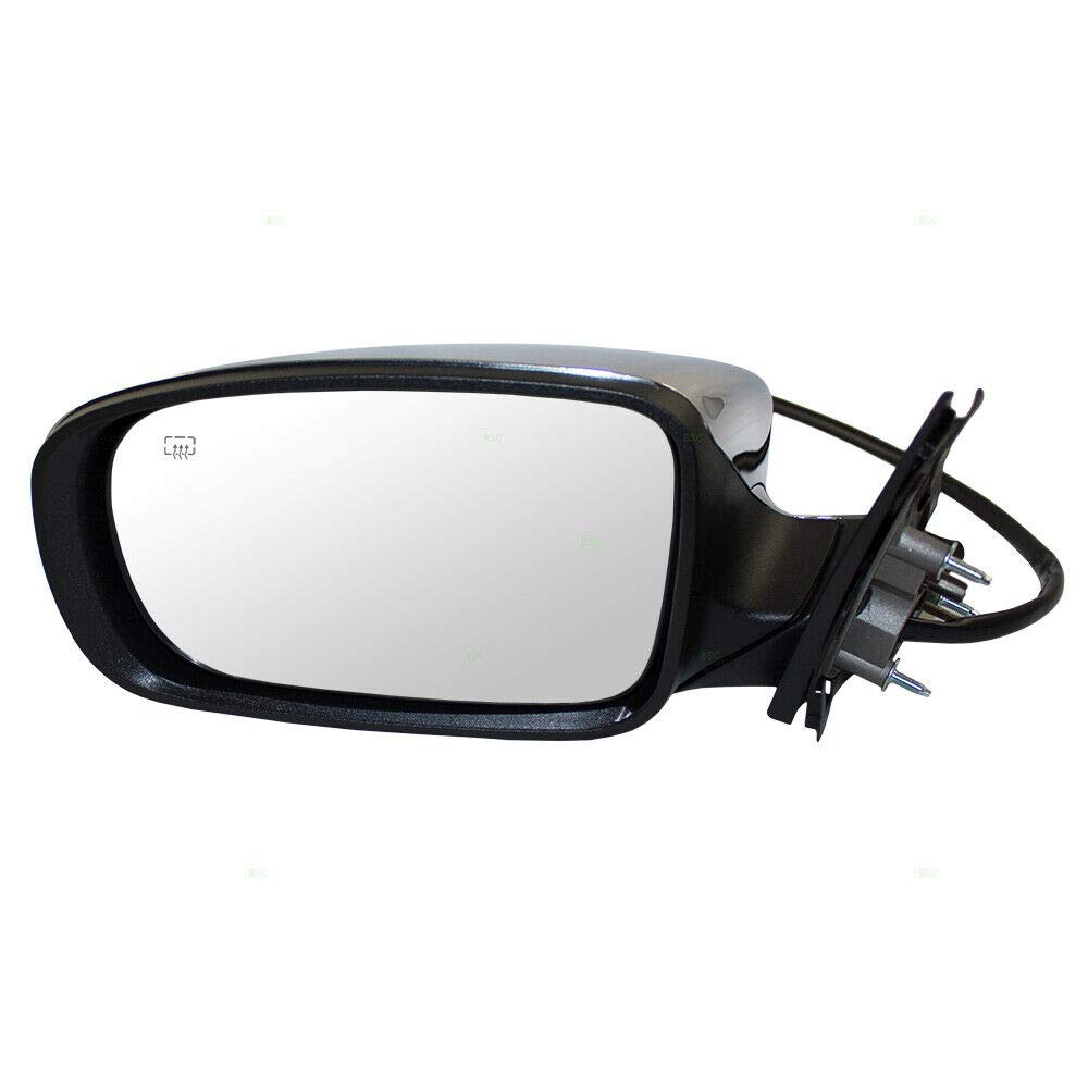 Heated Memory Chrome Power Side View Mirror Cover for 2011-2018 Chrysler 300 - Anti-Glare, Easy Installation, All-Weather Protection for Safe Driving