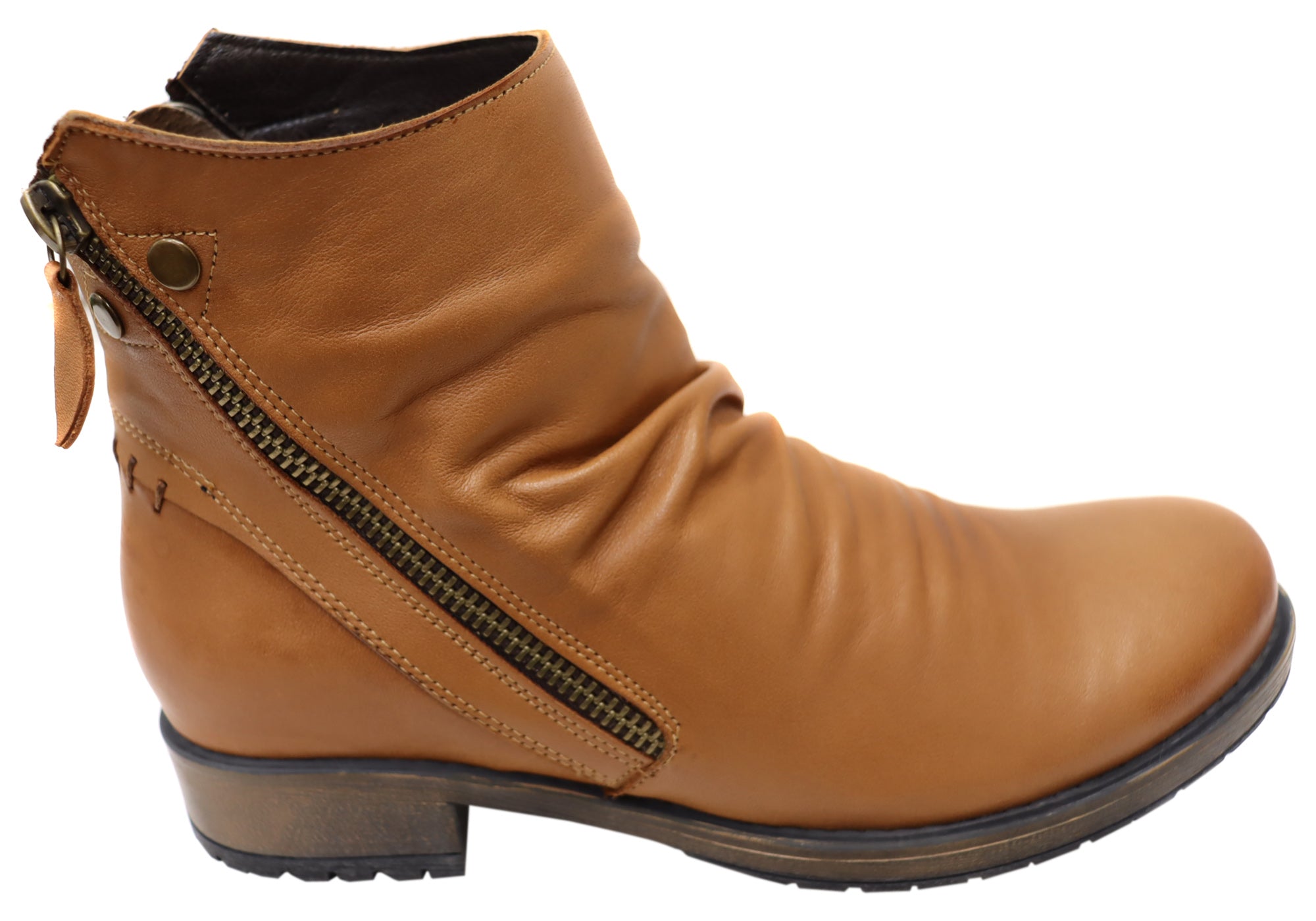 Orizonte Castle Women's Comfortable Leather Ankle Boots - Stylish European Design for Casual Wear, Office & Fall Fashion