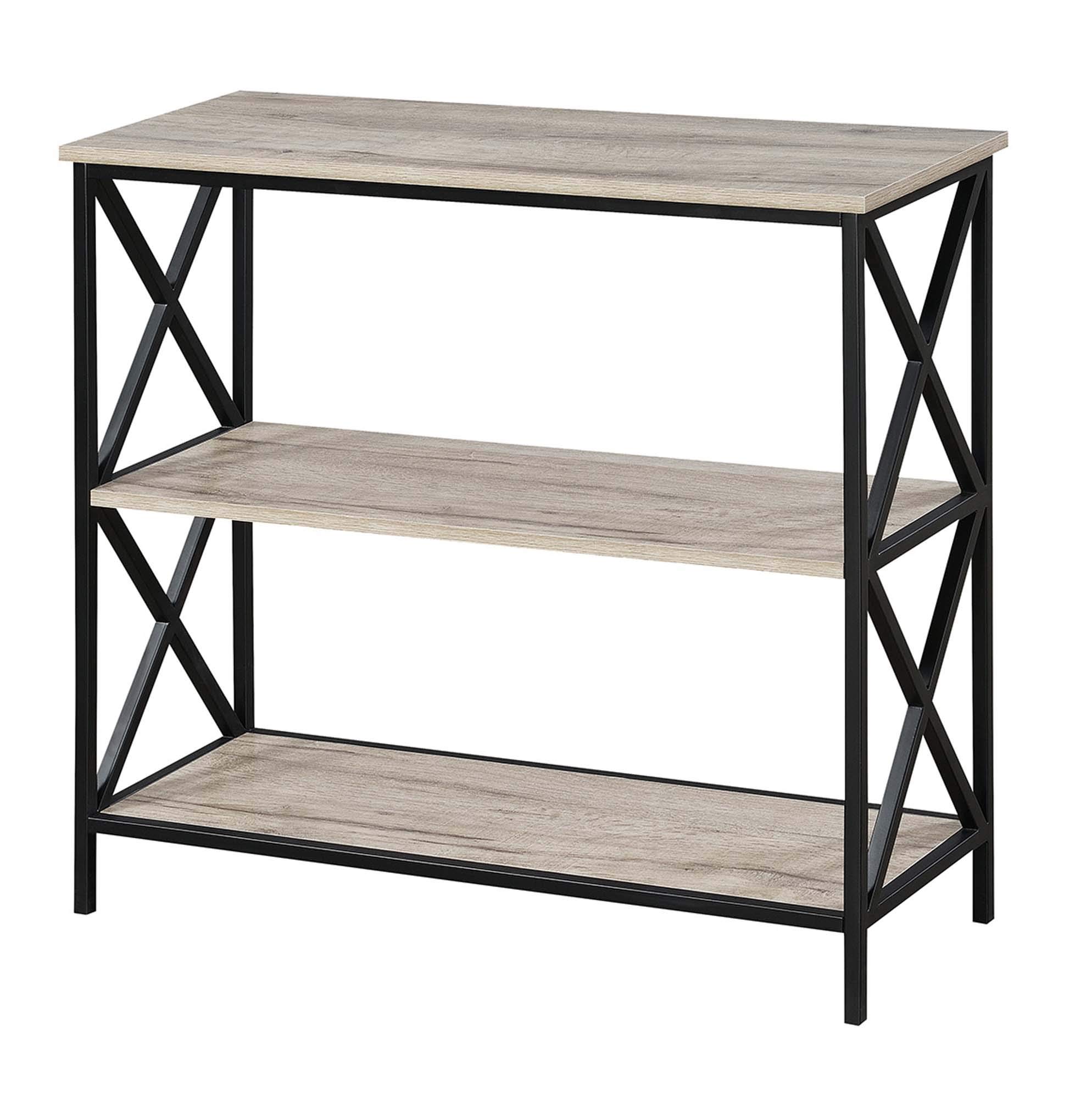 Convenience Concepts Tucson 3-Tier Bookcase - Modern Wooden Shelf Organizer for Books, Decor & Storage - Perfect for Living Room, Bedroom or Office - Sandstone Finish