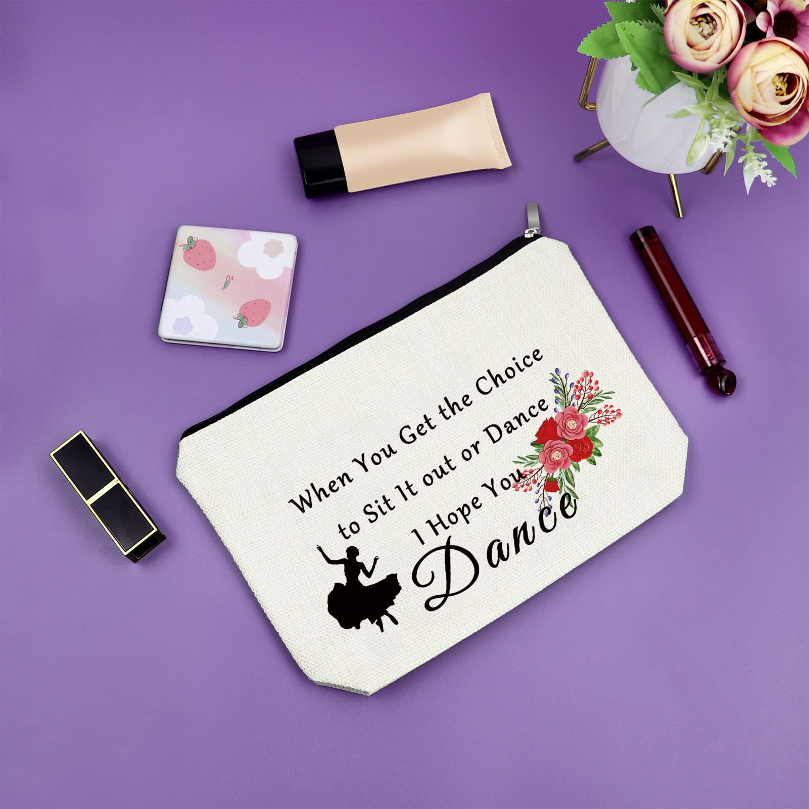 Sazuwu Dance Makeup Bag for Women - Perfect Gift for Dance Lovers, Dance Teams & Teachers - Cosmetic Travel Bag for Dance Recitals, Birthdays, Graduation & Christmas - Ideal for Dance Classes, Performances & Travel Accessories