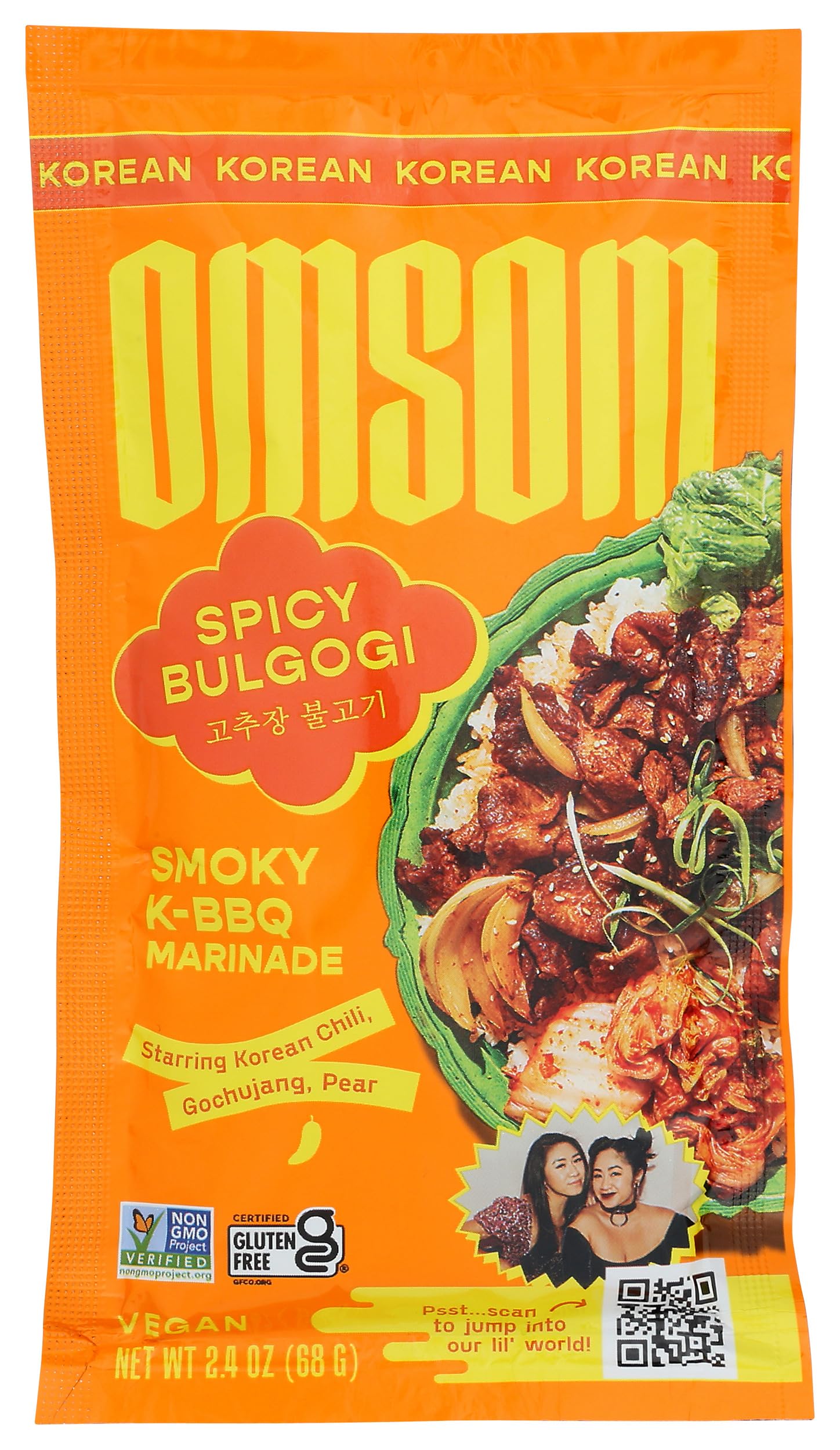 Omsom Korean Spicy Bulgogi Marinade Sauce - 2.4 oz (Pack of 1) - Authentic Korean BBQ Flavor for Beef, Chicken & Tofu - Perfect for Grilling, Stir-Fry & Meal Prep