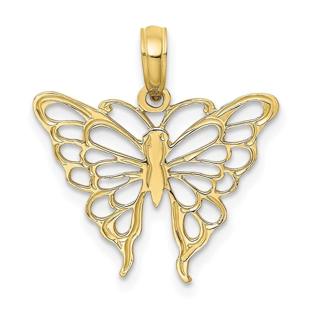 10K Yellow Gold Butterfly Pendant Necklace for Women - Elegant Jewelry Gift for Birthday, Anniversary & Valentine's Day - Perfect for Everyday Wear & Special Occasions