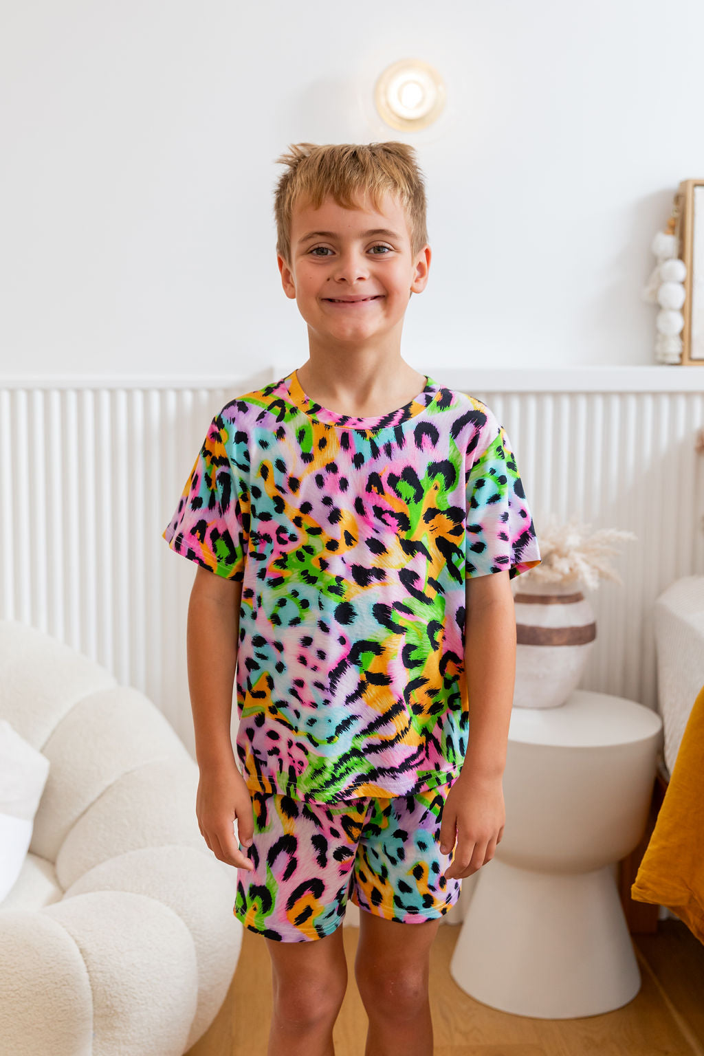 Wild Dreams Kids Pajama Set - Soft Cotton Top & Shorts for Boys & Girls | Perfect for Bedtime, Lounging & Sleepovers