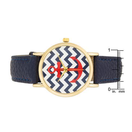 Navy Blue Nautical Leather Strap Watch for Men - Waterproof & Stylish - Perfect for Casual Wear, Outdoor Adventures & Gifts