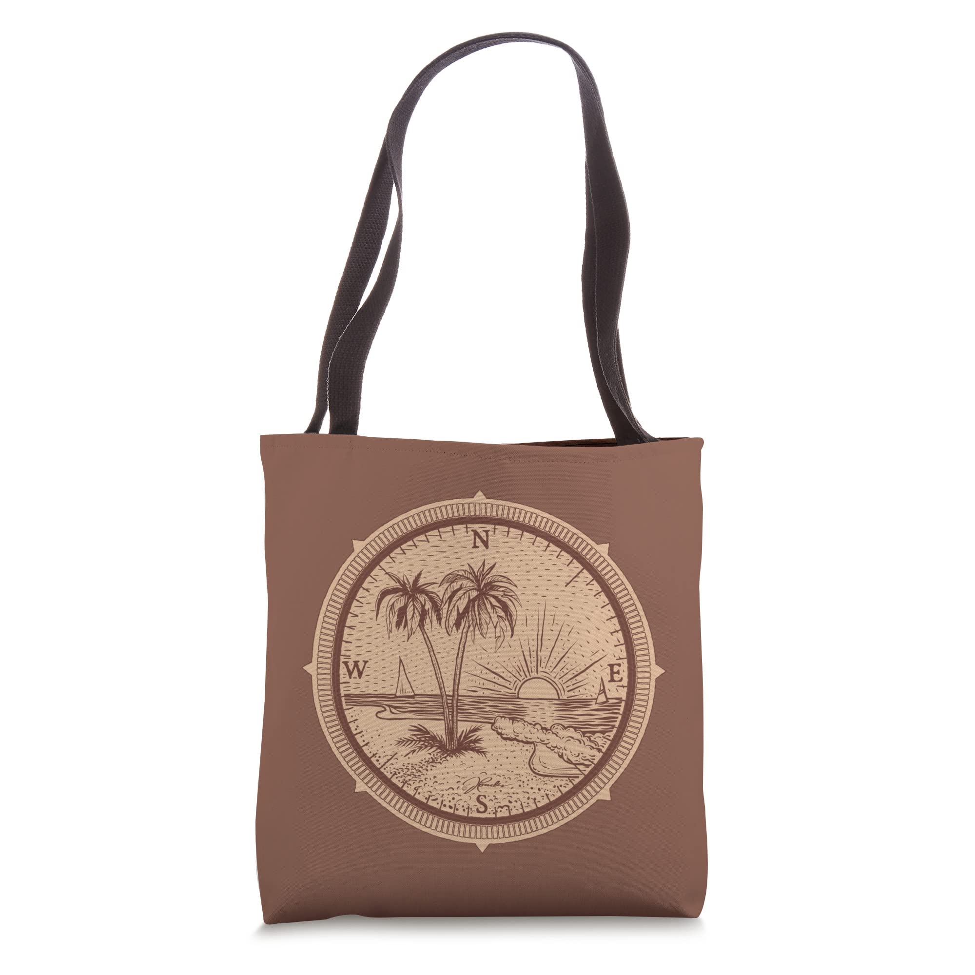 JCombs: Stylish Compass Rose Beach Tote Bag - Perfect for Summer Travel, Beach Outings & Shopping | Water-Resistant & Spacious Carryall