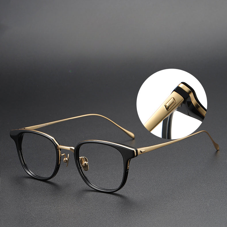 Vintage Titanium Square Eyeglass Frames GMS823 - Retro Style Eyewear for Men & Women - Perfect for Reading, Fashion, and Everyday Wear