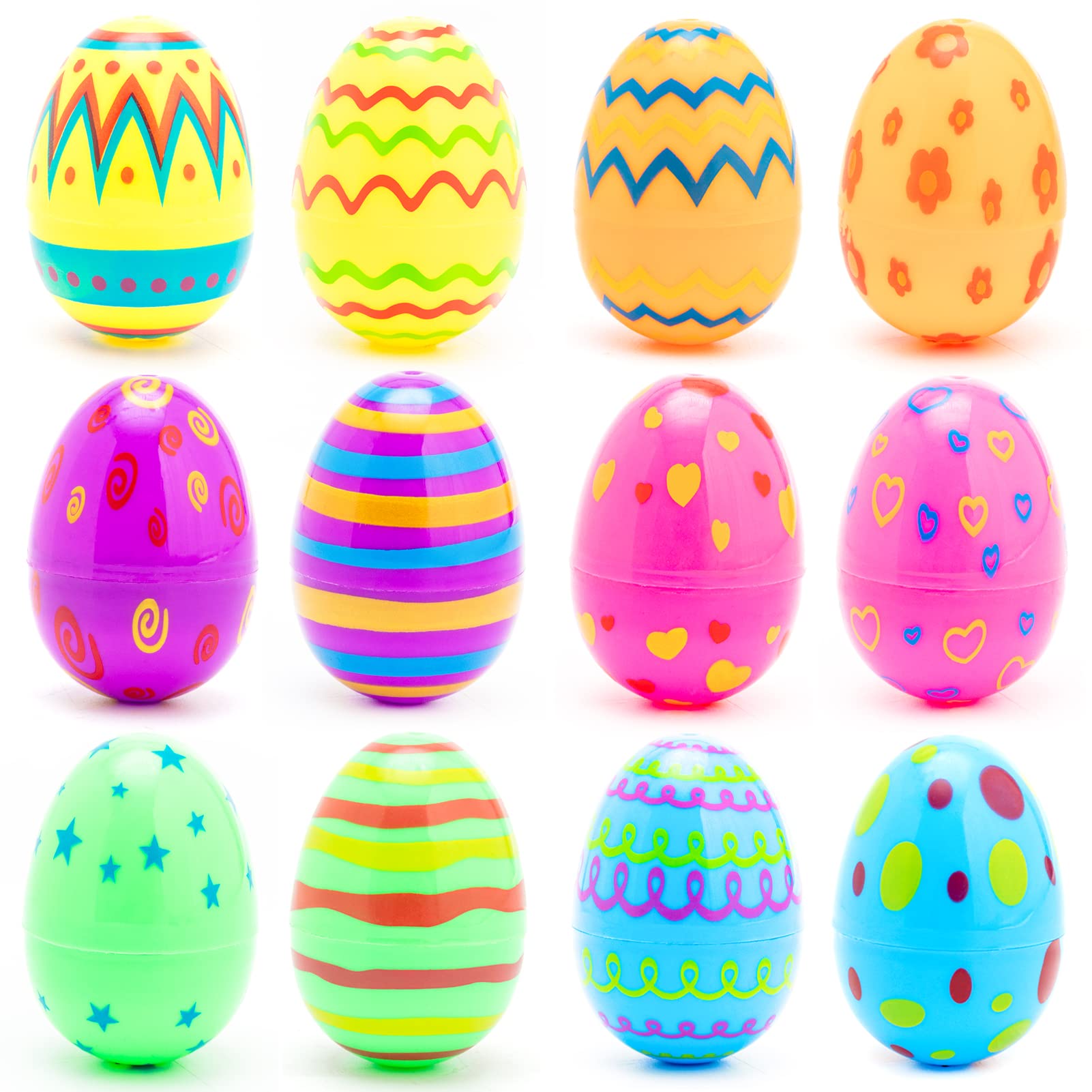 48-Pack Colorful Plastic Easter Eggs for Kids - Fillable Easter Basket Stuffers, Party Favors & Classroom Prizes - Perfect for Easter Egg Hunts, Candy & Small Toy Storage - Great for Easter Celebrations, Birthday Parties & School Activities