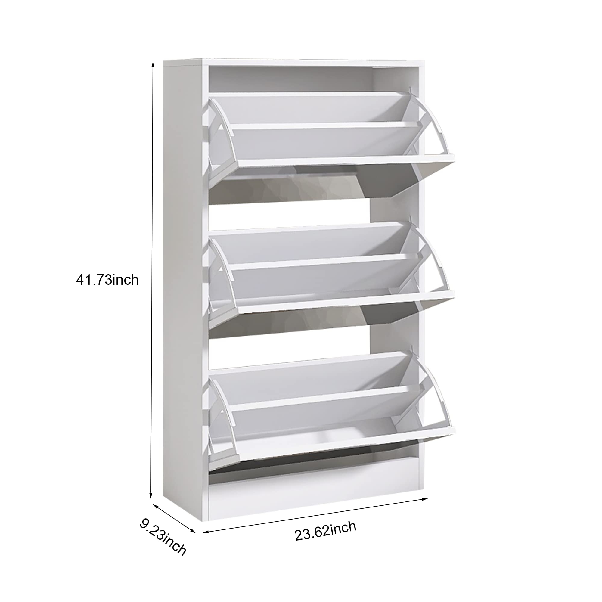 VERYKE Slim Shoe Storage Cabinet with 3 Flip Drawers - Freestanding Entryway Shoe Organizer for Hallway, Closet & Living Room - Space Saving Hidden Shoe Rack for Home & Office Organization