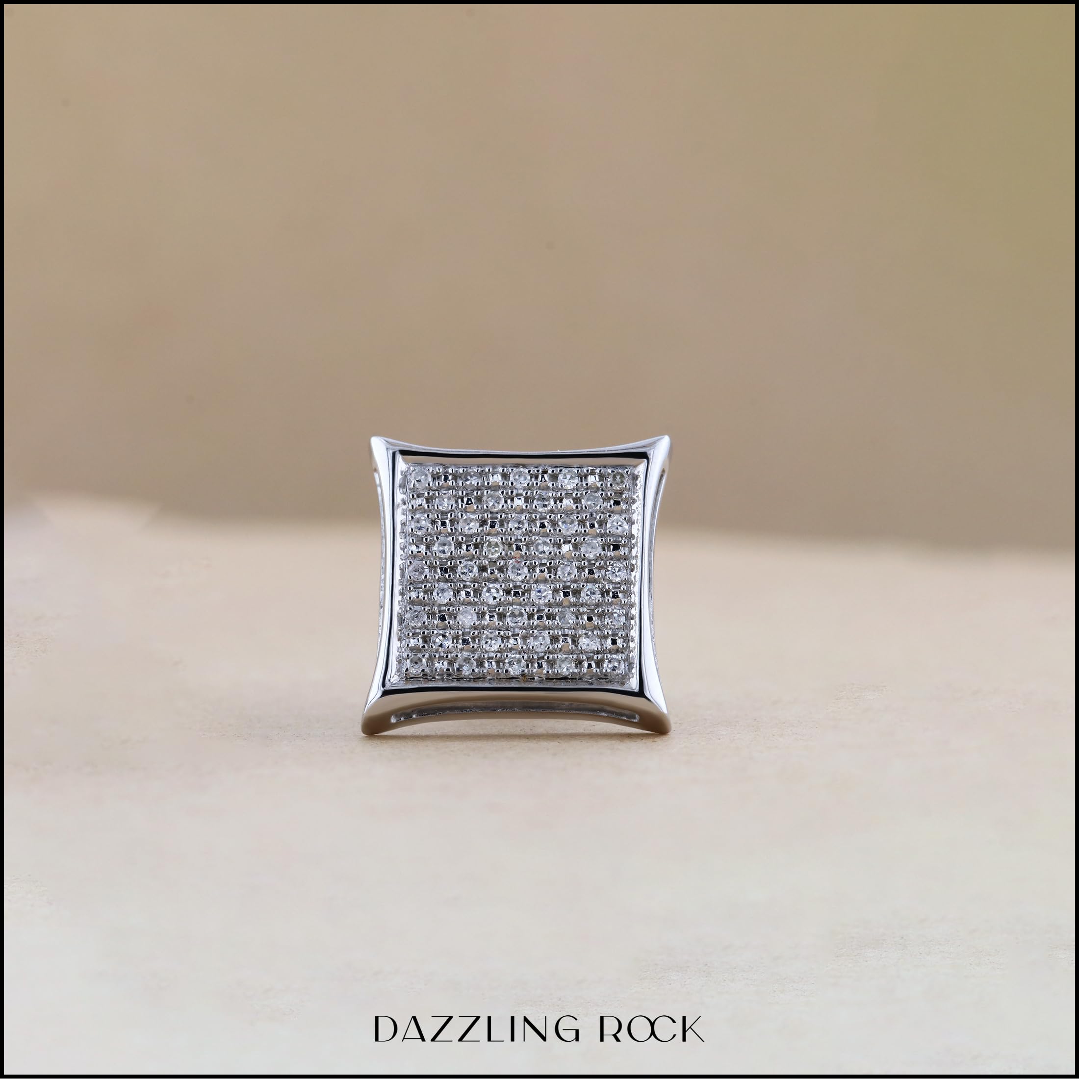 0.10 Carat Round White Diamond Stud Earrings for Women & Men - Solid Gold & Sterling Silver Kite Shape Micro-Pave Unisex Earrings - Perfect for Weddings, Anniversaries & Special Occasions