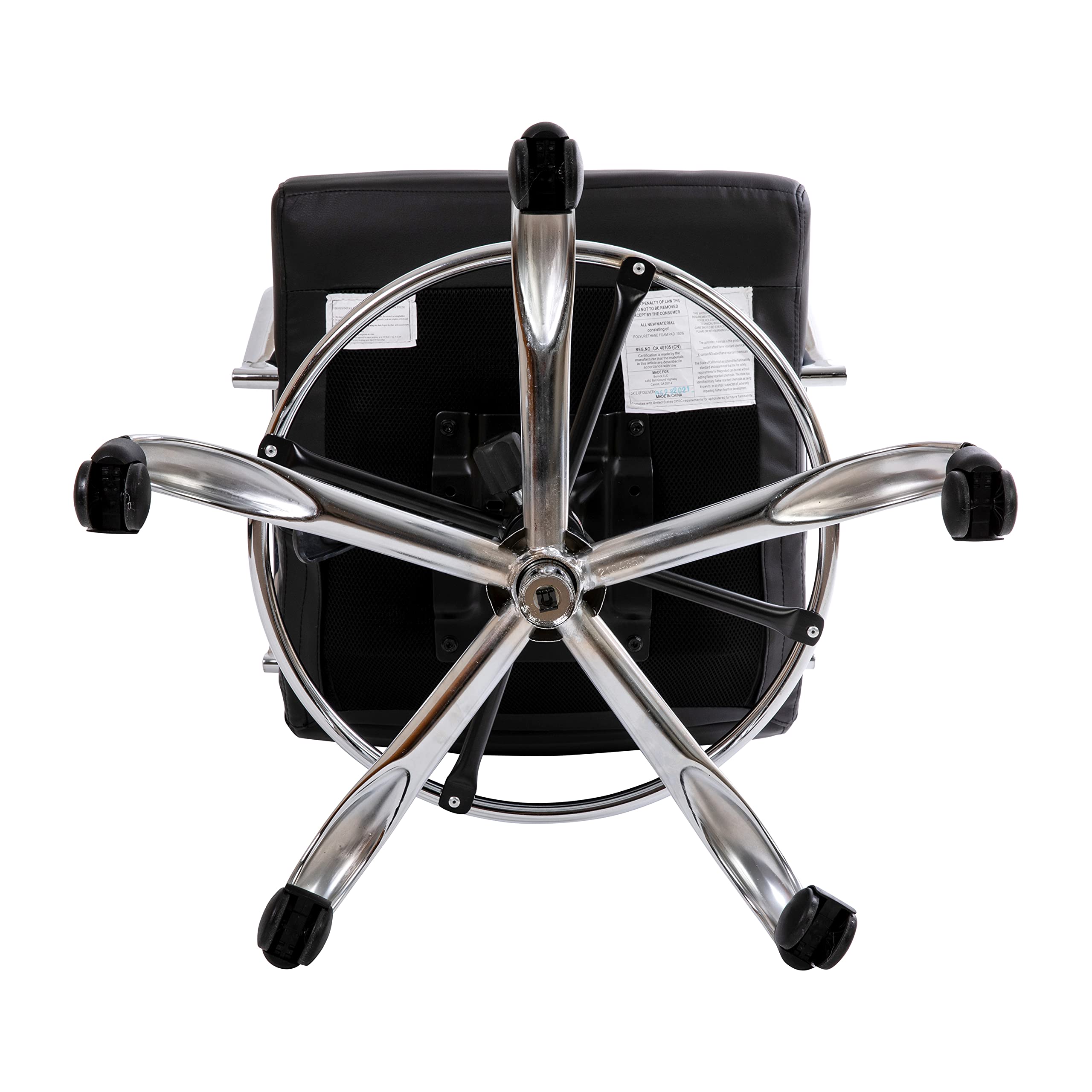Whitney Mid-Back LeatherSoft Swivel Office Chair with Foot Ring - Adjustable for Home & Office Use