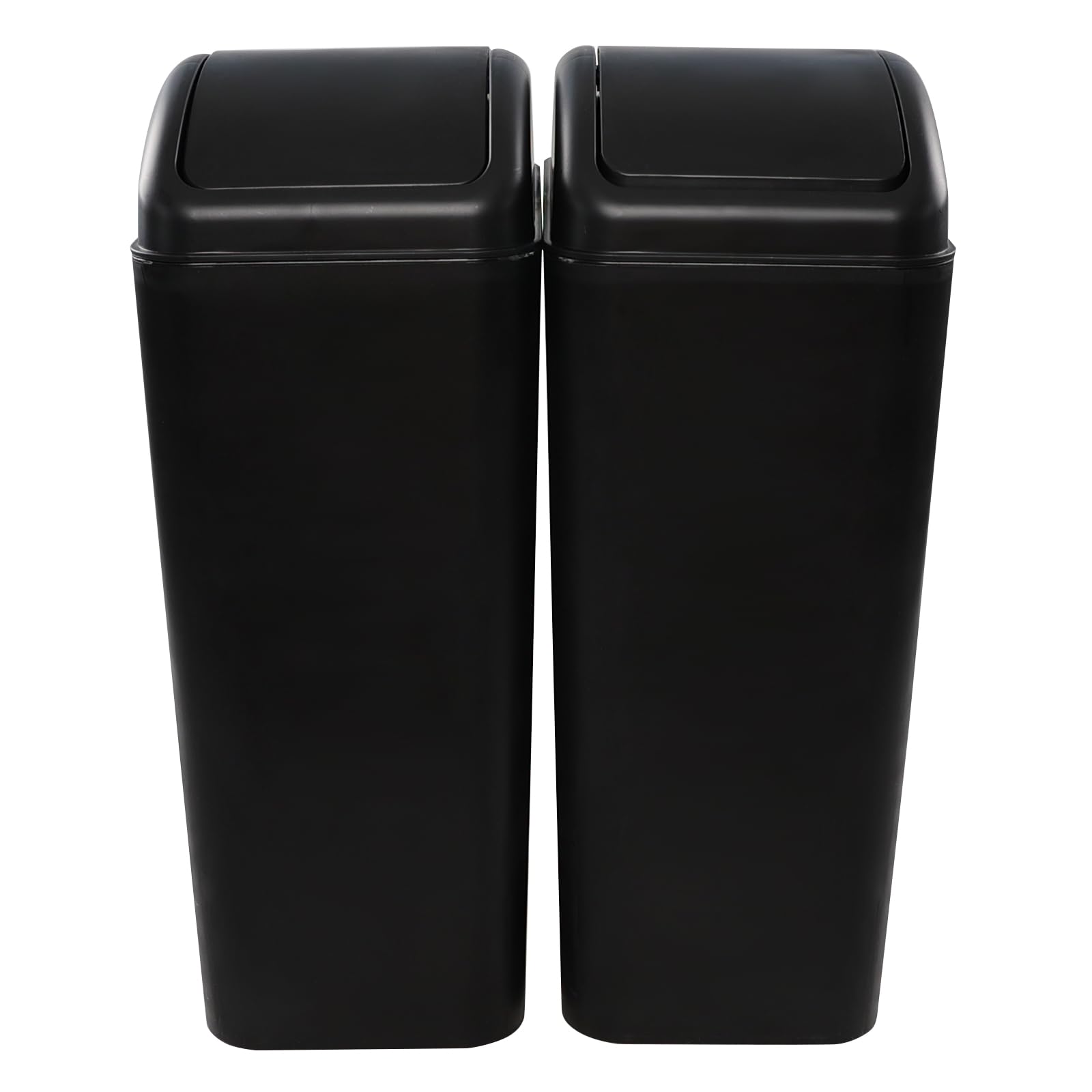 2 Pack 12L Plastic Swing Lid Trash Cans - Small Waste Bins for Bathroom, Bedroom, Office & Kitchen - Odor-Proof & Space-Saving Garbage Containers for Home & Office Use