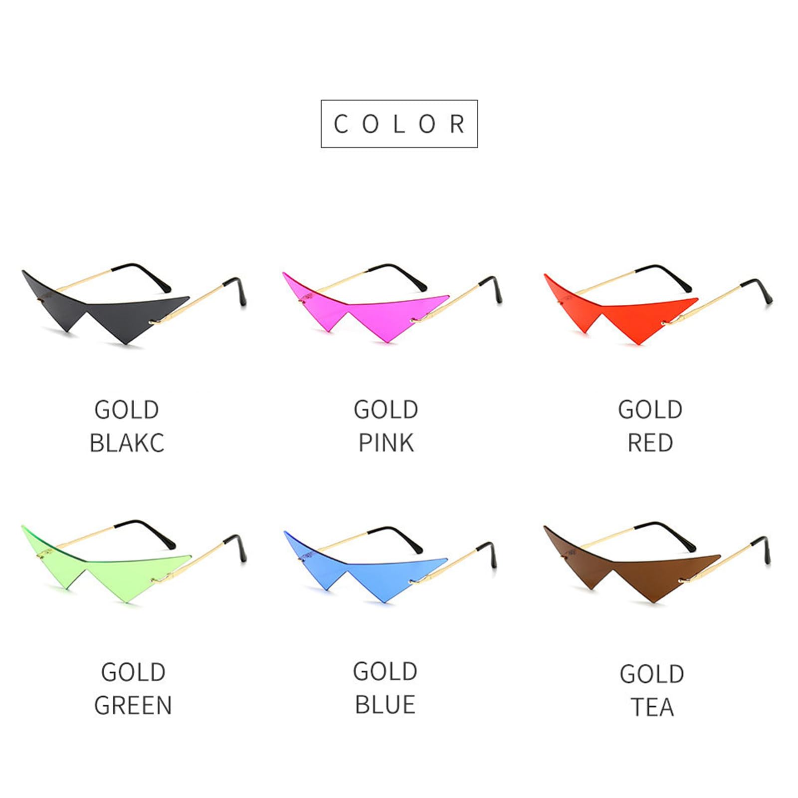 Trendy Frameless One Piece Triangle Sunglasses for Women & Men - UV Protection Ocean Lens - Perfect for Beach, Party, and Prom