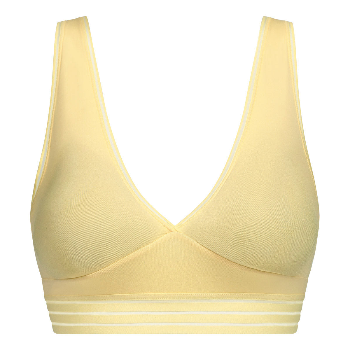 Oh My Dim's Wireless Triangle Bralette - Soft Microfiber Comfort Bra for Women in Yellow | Perfect for Yoga, Lounge & Everyday Wear