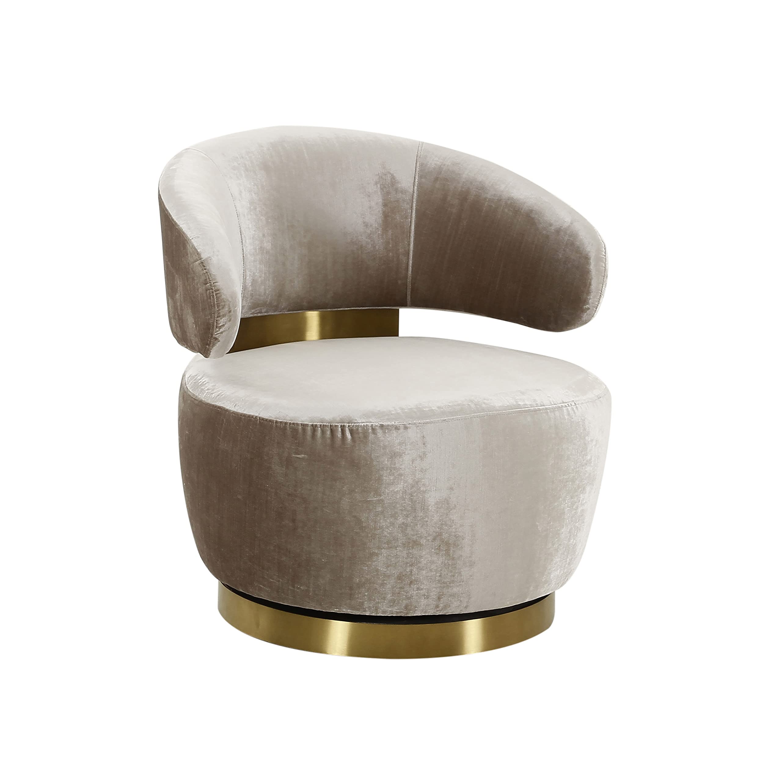 Tov Furniture Austin Upholstered Swivel Chair in Champagne - Modern Living Room Accent Chair for Home Office, Lounge & Reading Nook