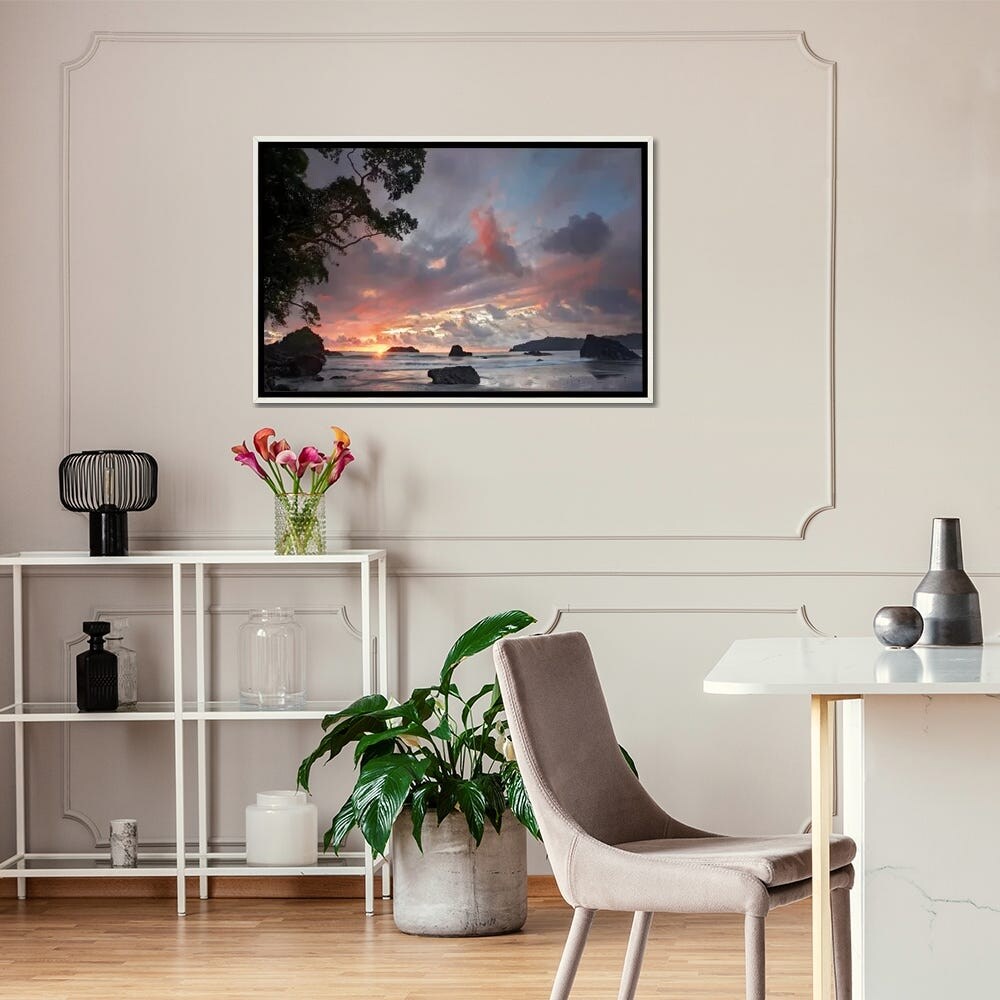 Tim Fitzharris Framed Wall Art - Stunning Beach & Coastline Landscape of Manuel Antonio National Park, Costa Rica | Perfect for Living Room, Office & Coastal Decor