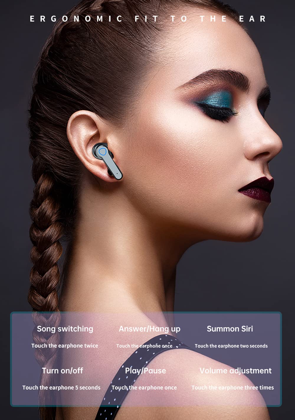 Premium TWS Wireless Bluetooth Earbuds with Active Noise Cancelling, HD Stereo Sound & 180H Playtime - Bluetooth 5.1 Headphones with Wireless Charging Case & Power Display - Compatible with iPhone & Android Phones - Perfect for Workouts, Commuting & Travel