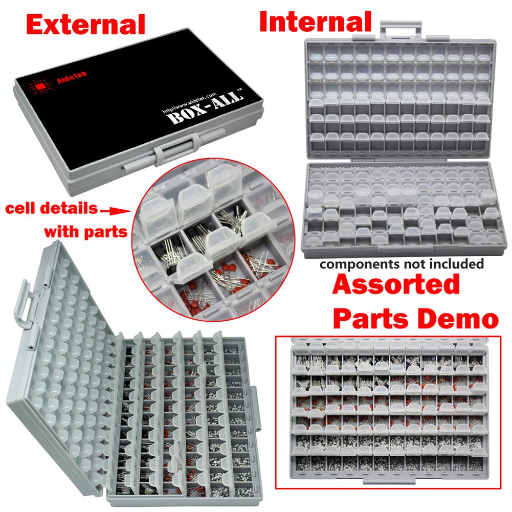 1206 0805 0603 SMD SMT Resistor Capacitor Storage Box - 144 Compartments Organizer for Electronic Components & Craft Beads | Perfect for DIY Projects, PCB Repair, and Jewelry Making