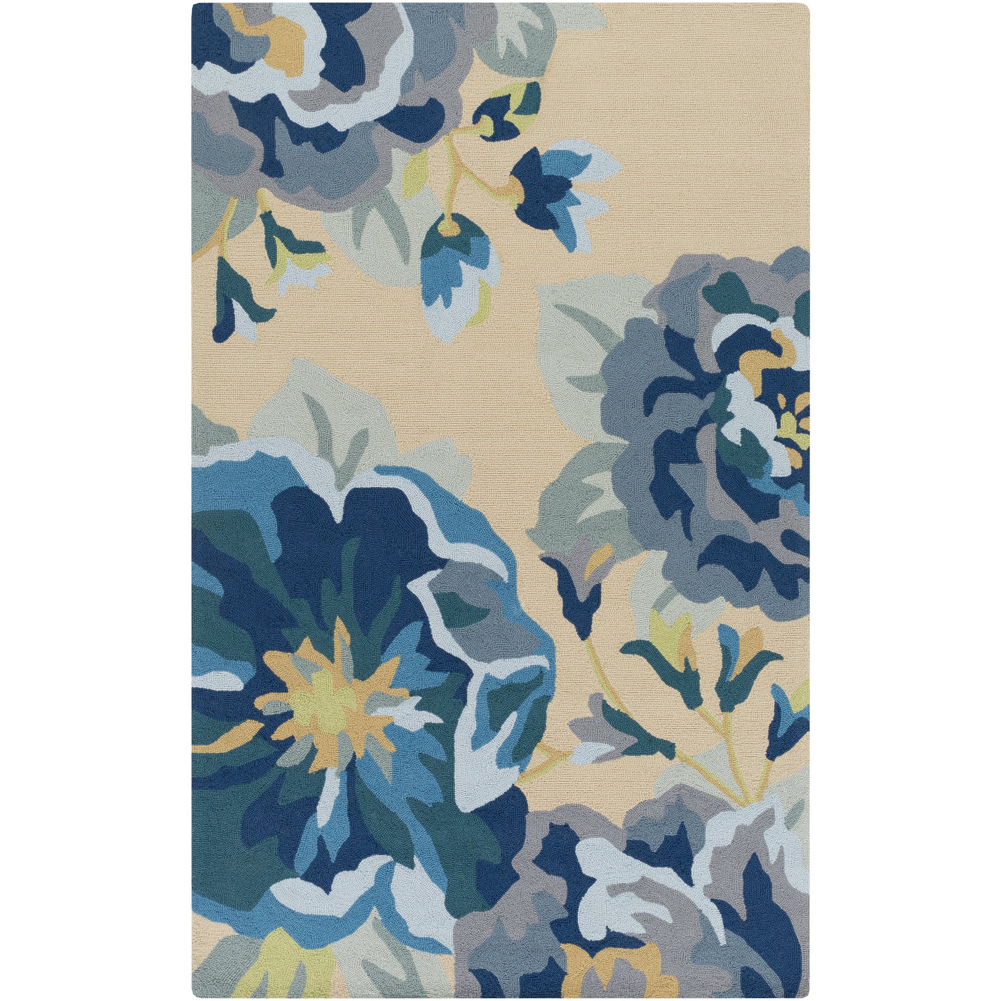 Rafael Blue Area Rug 5x8 Feet - Soft Modern Living Room Rug for Home Decor, Bedroom, Office - Non-Slip Comfortable Floor Mat