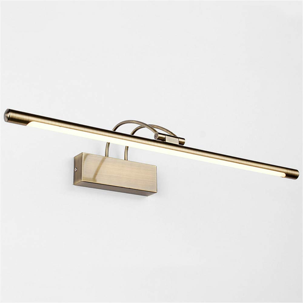 Modern LED Vanity Lights for Mirror - Warm White Brushed Gold Bathroom Lighting Fixtures with Long Shade - Perfect for Makeup, Shaving & Grooming - Wall Sconce for Bedroom, Bathroom & Dressing Room