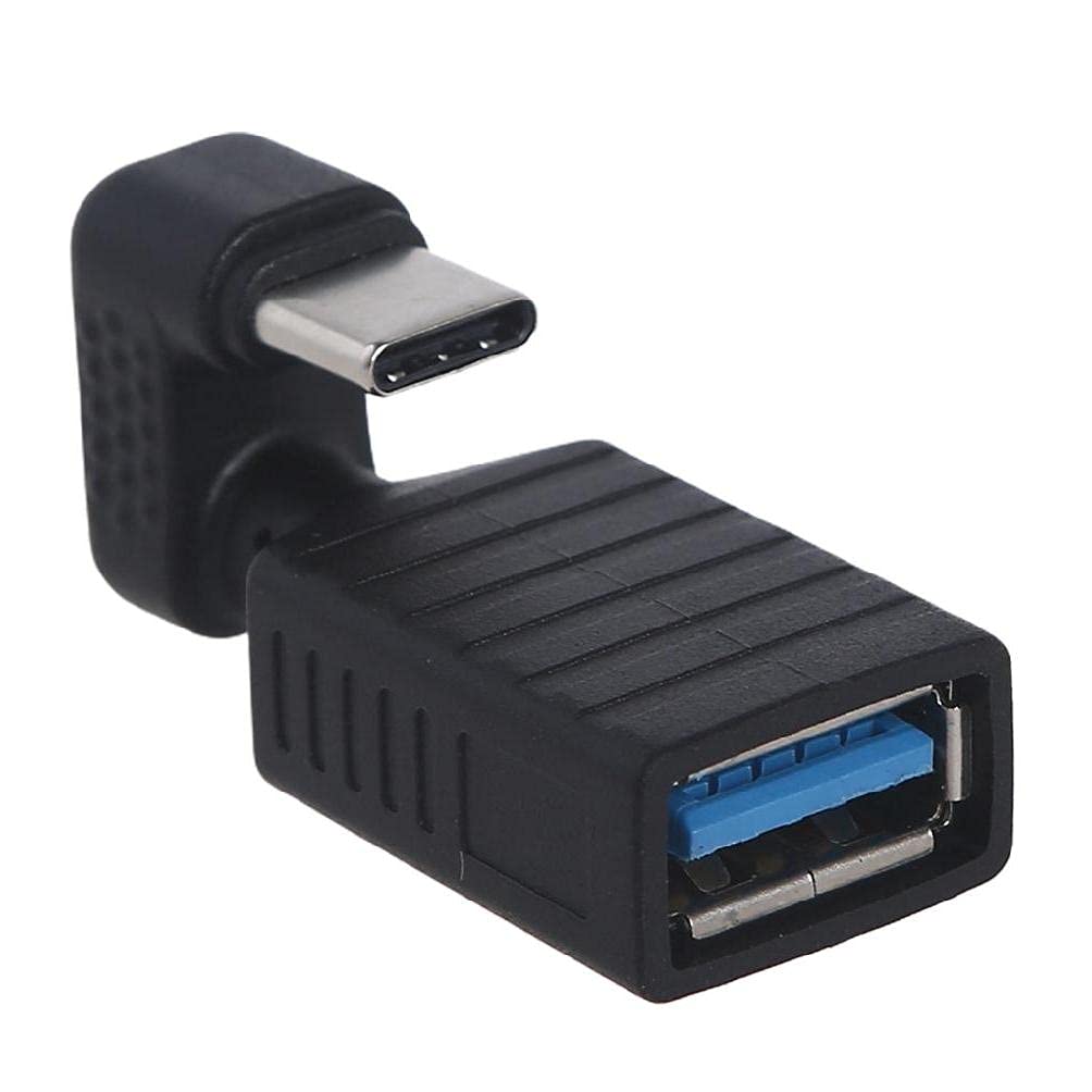 180 Degree Angled USB C Male to USB 3.0 Female OTG Adapter - Up & Down Rotation for Phone & Tablet - Fast Charging & Data Transfer - Perfect for Gaming, VR Headsets & Tight Spaces