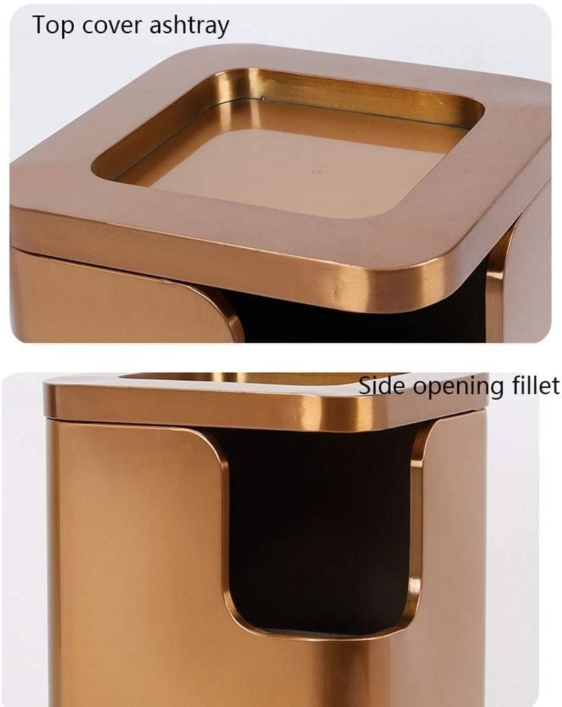 Stainless Steel Large Capacity Outdoor Trash Can with Ashtray - Durable Garbage Bin for Hotel Lobby, Shopping Mall, Park & Public Spaces - Heavy Duty Waste Bin for Commercial & Home Use