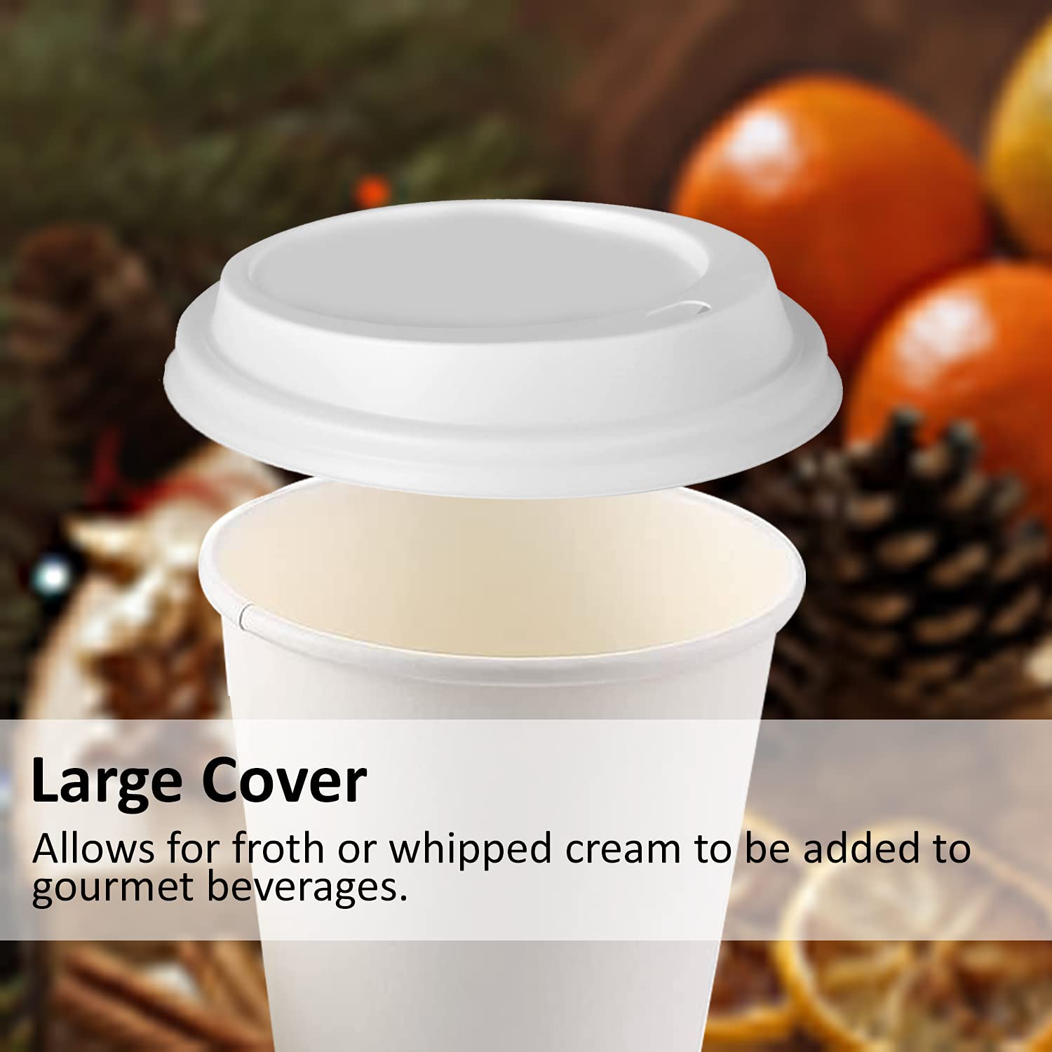 Smygoods Coffee Cup Lids - 50 Count White Dome Lids for 10/24oz Paper Cups | Perfect for Coffee Shops, Takeout & Catering Events [Cups Not Included]
