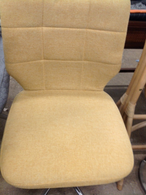 Ergonomic Adjustable Desk Chair with Yellow Fabric & Chrome Base - Perfect for Home Office, Gaming, and Study Spaces